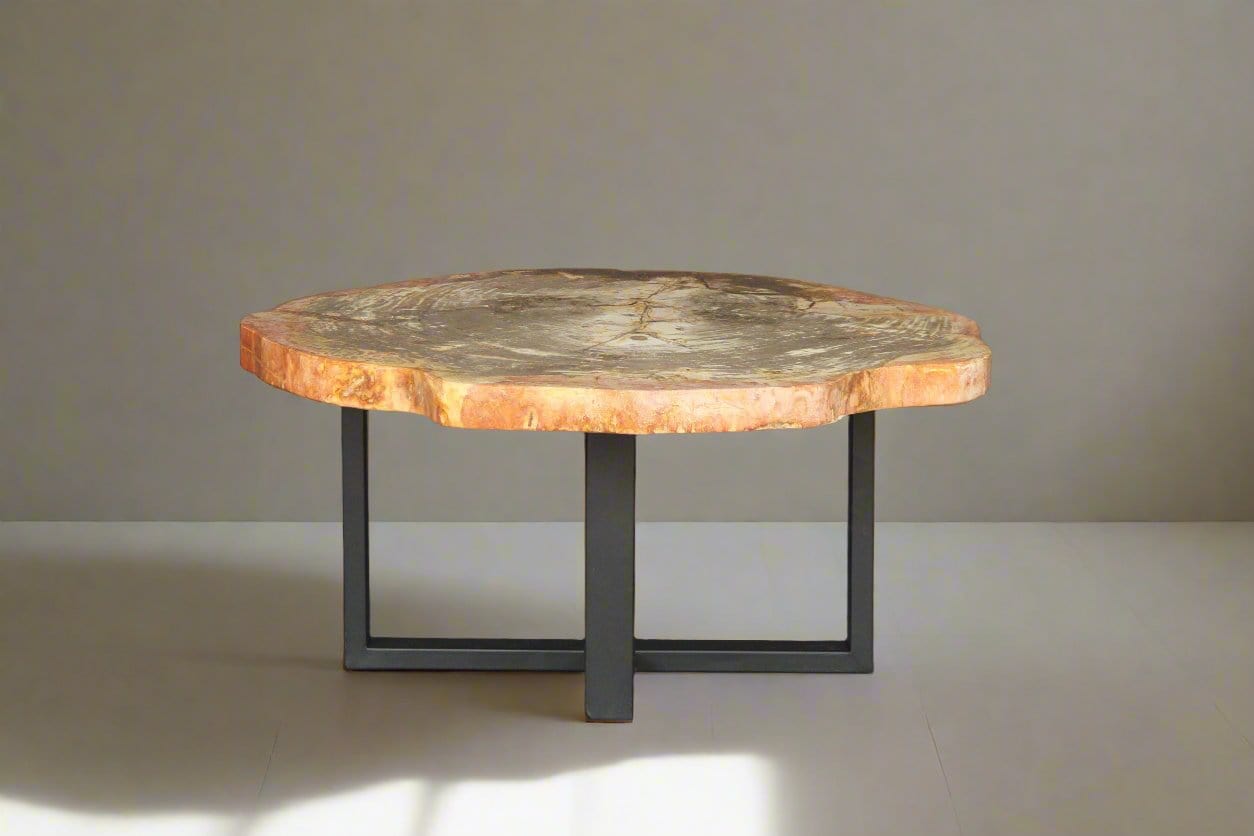 Kalifano Petrified Wood Petrified Wood Round Coffee Table 37" / 163 lbs PWT6000.008