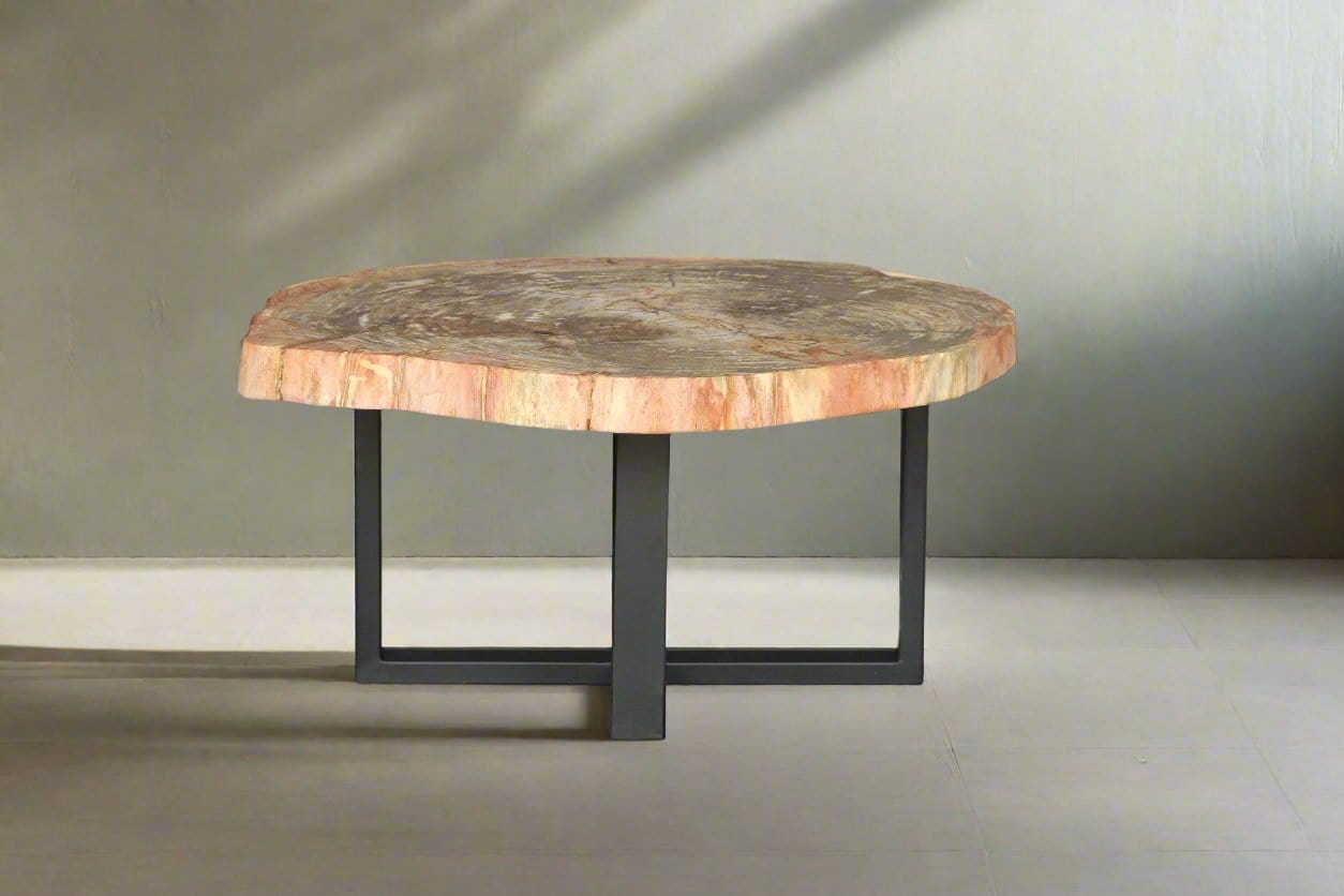 Kalifano Petrified Wood Petrified Wood Round Coffee Table 38" / 158 lbs PWT6000.007