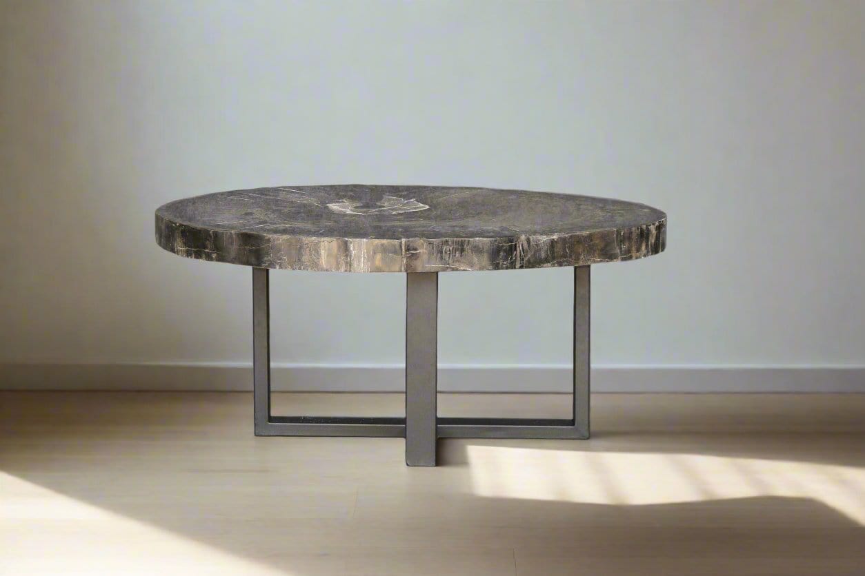 Kalifano Petrified Wood Petrified Wood Round Coffee Table 38" / 169 lbs PWT6400.007
