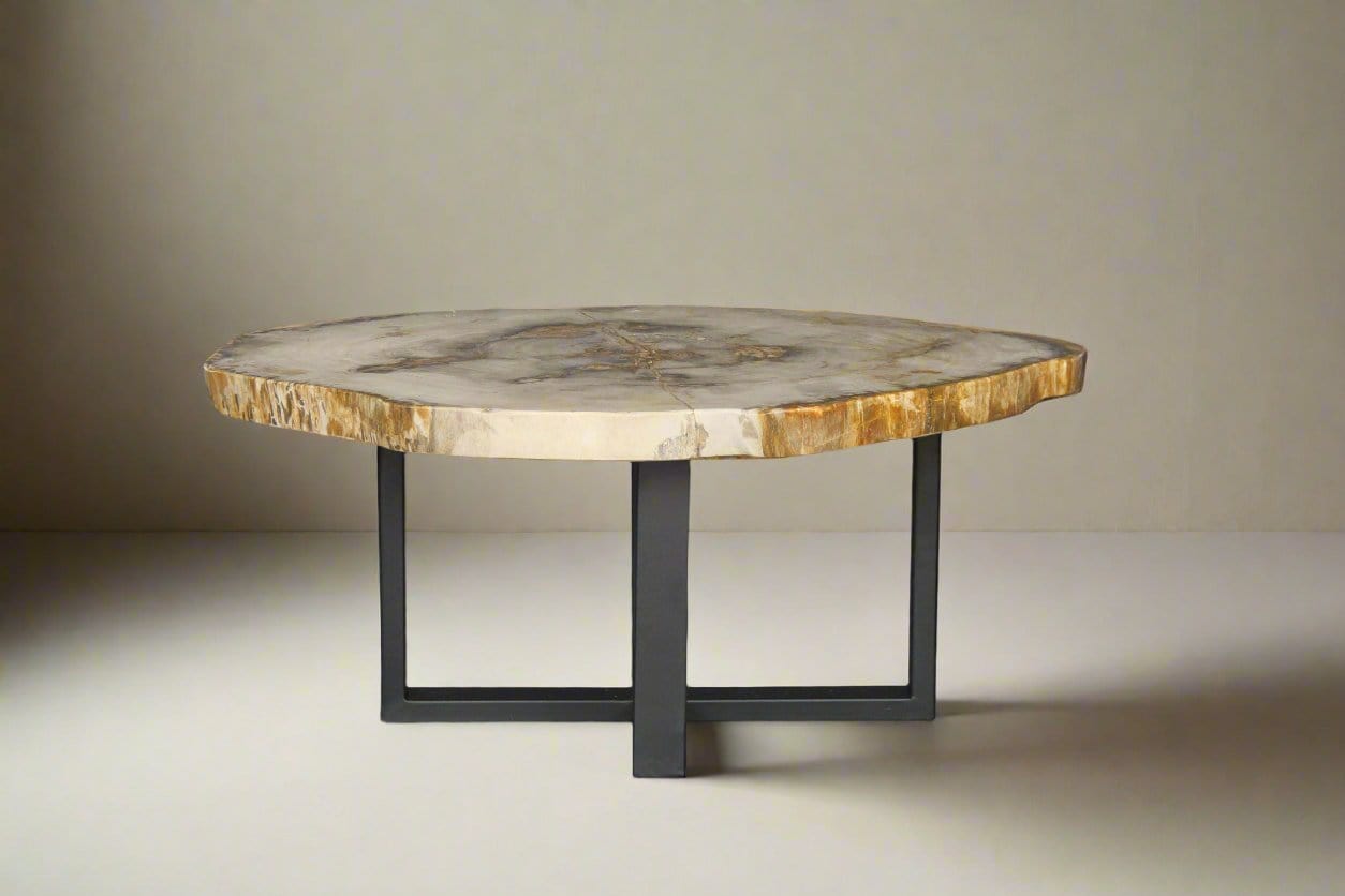 Kalifano Petrified Wood Petrified Wood Round Coffee Table 39" / 156 lbs PWT5800.003