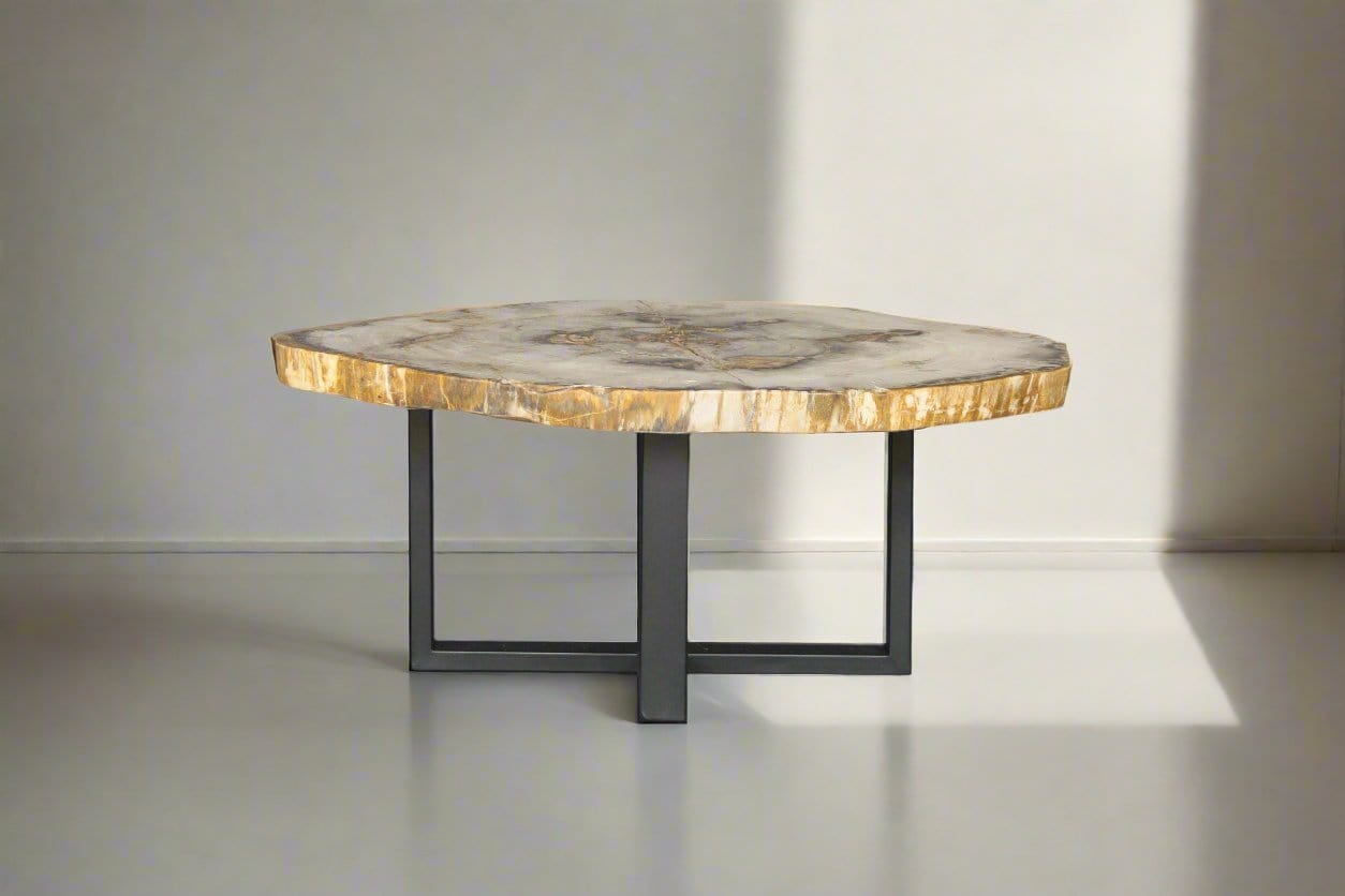 Kalifano Petrified Wood Petrified Wood Round Coffee Table 39" / 156 lbs PWT5800.003