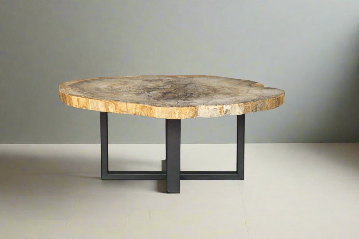 Kalifano Petrified Wood Petrified Wood Round Coffee Table 39" / 165 lbs PWT6000.006
