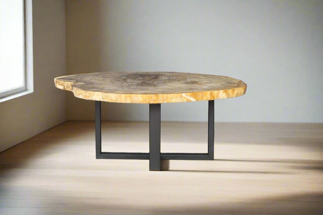 Kalifano Petrified Wood Petrified Wood Round Coffee Table 39" / 167 lbs PWT6200.004