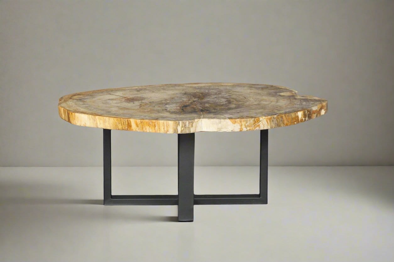 Kalifano Petrified Wood Petrified Wood Round Coffee Table 39" / 167 lbs PWT6200.004