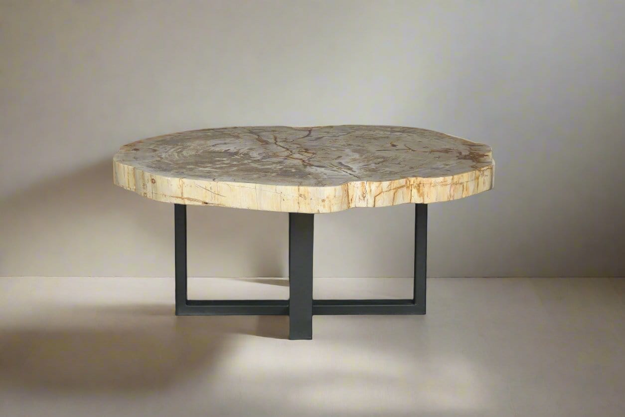 Kalifano Petrified Wood Petrified Wood Round Coffee Table 39" / 194 lbs PWT7200.005