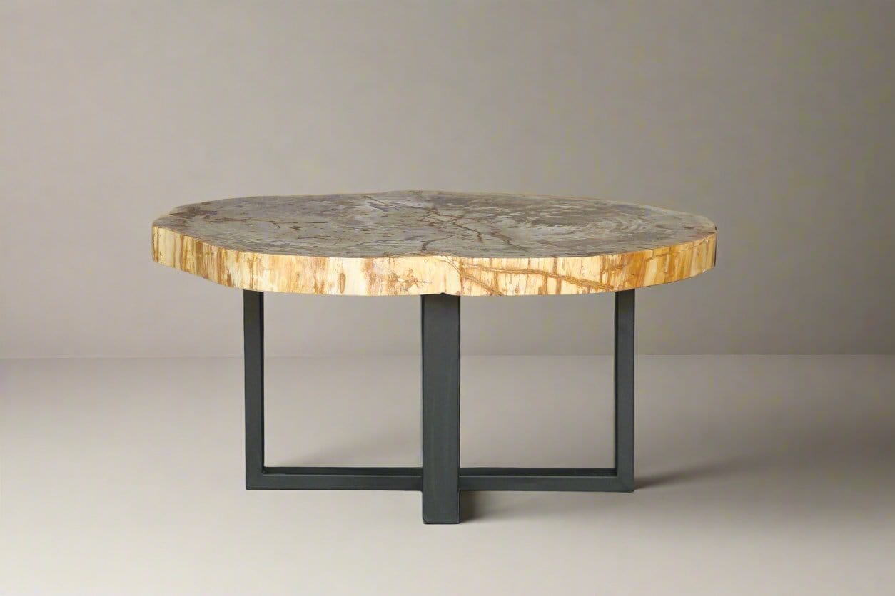 Kalifano Petrified Wood Petrified Wood Round Coffee Table 39" / 194 lbs PWT7200.005