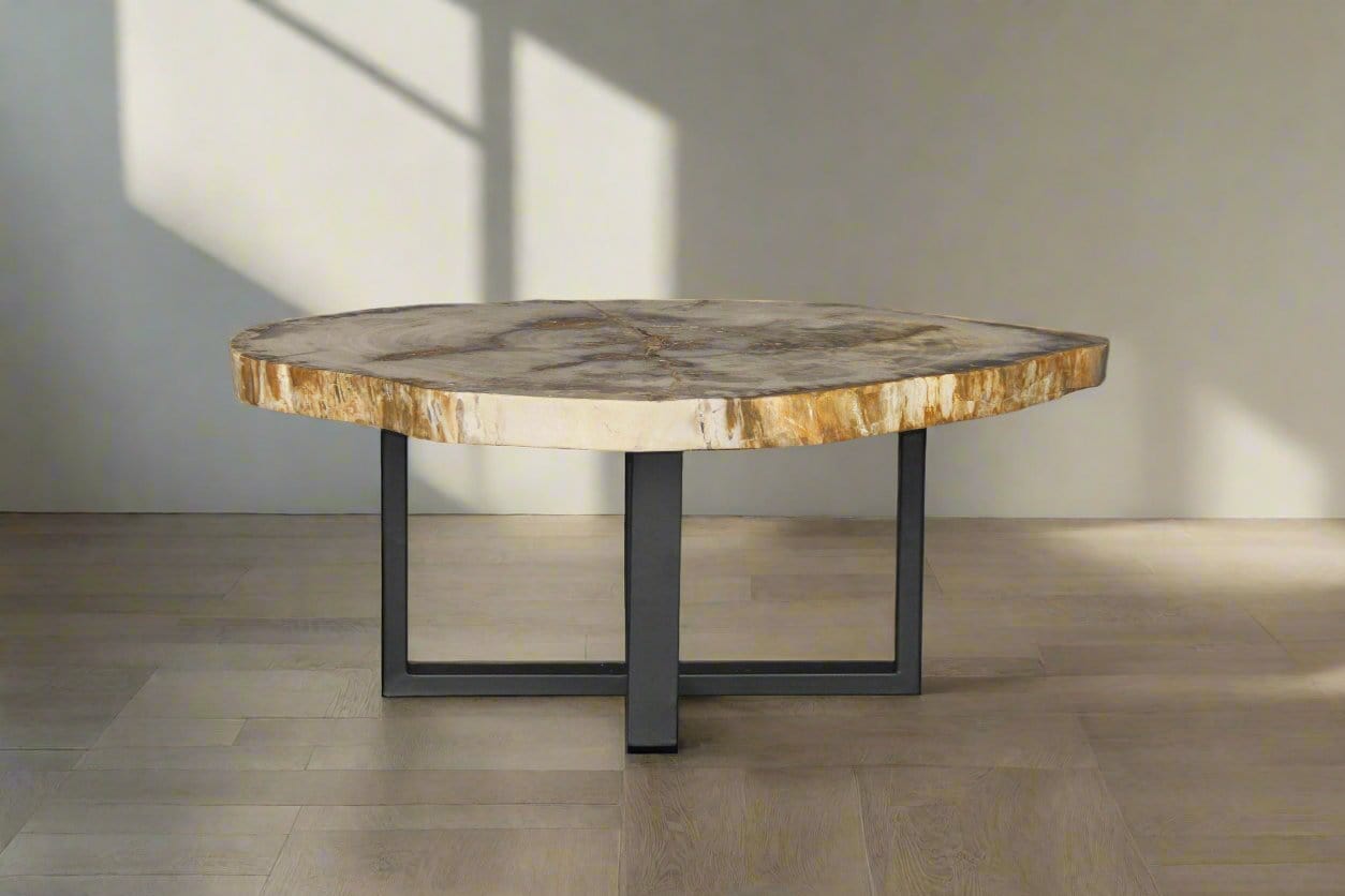 Kalifano Petrified Wood Petrified Wood Round Coffee Table 40" / 167 lbs PWT6200.003