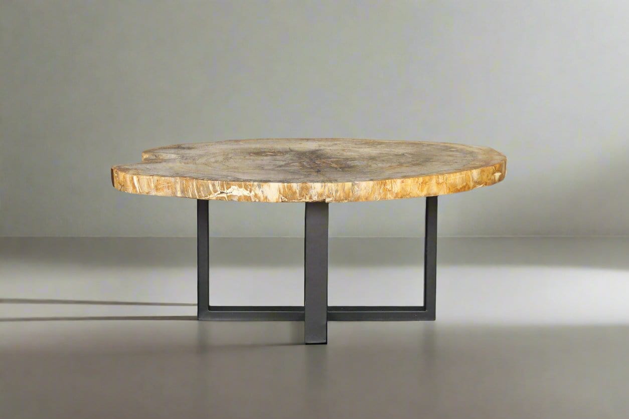 Kalifano Petrified Wood Petrified Wood Round Coffee Table 41" / 209 lbs PWT7600.005