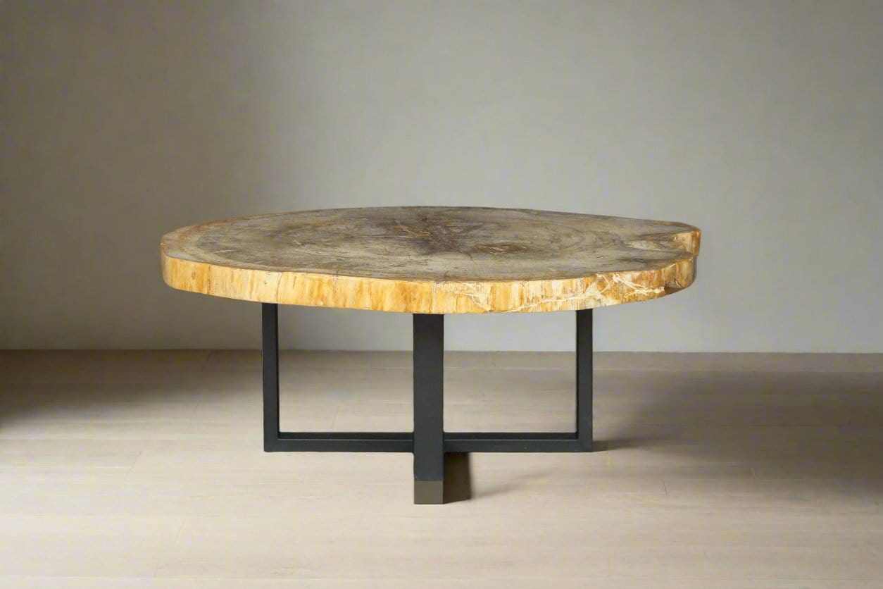 Kalifano Petrified Wood Petrified Wood Round Coffee Table 41" / 209 lbs PWT7600.005