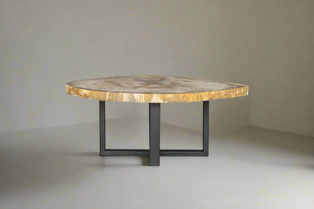 Kalifano Petrified Wood Petrified Wood Round Coffee Table 42" / 152 lbs PWT5600.006