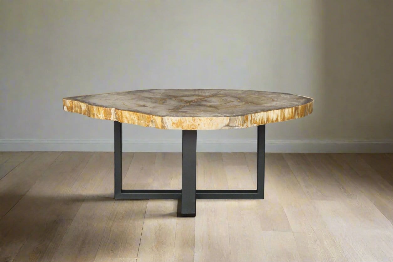 Kalifano Petrified Wood Petrified Wood Round Coffee Table 42" / 152 lbs PWT5600.006