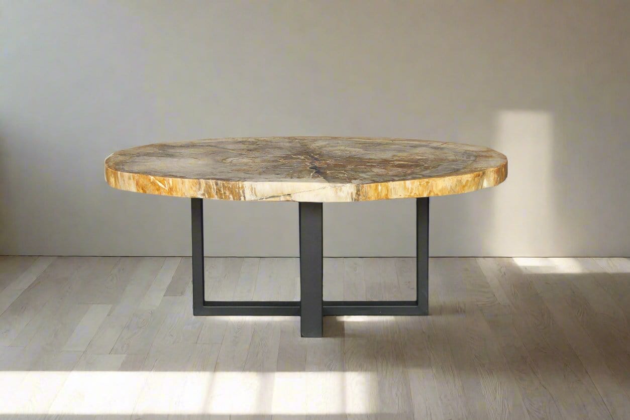 Kalifano Petrified Wood Petrified Wood Round Coffee Table 43" / 200 lbs PWT7400.005