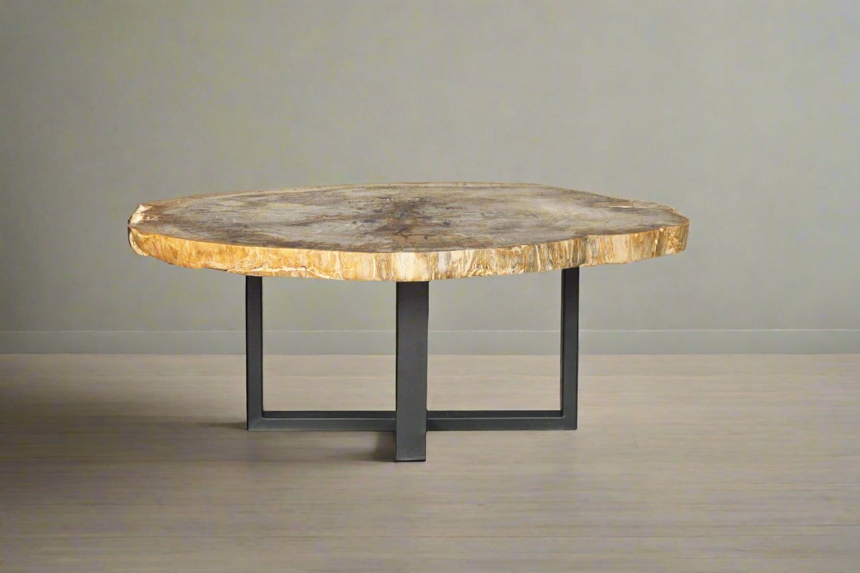 Kalifano Petrified Wood Petrified Wood Round Coffee Table 43" / 202 lbs PWT7600.004