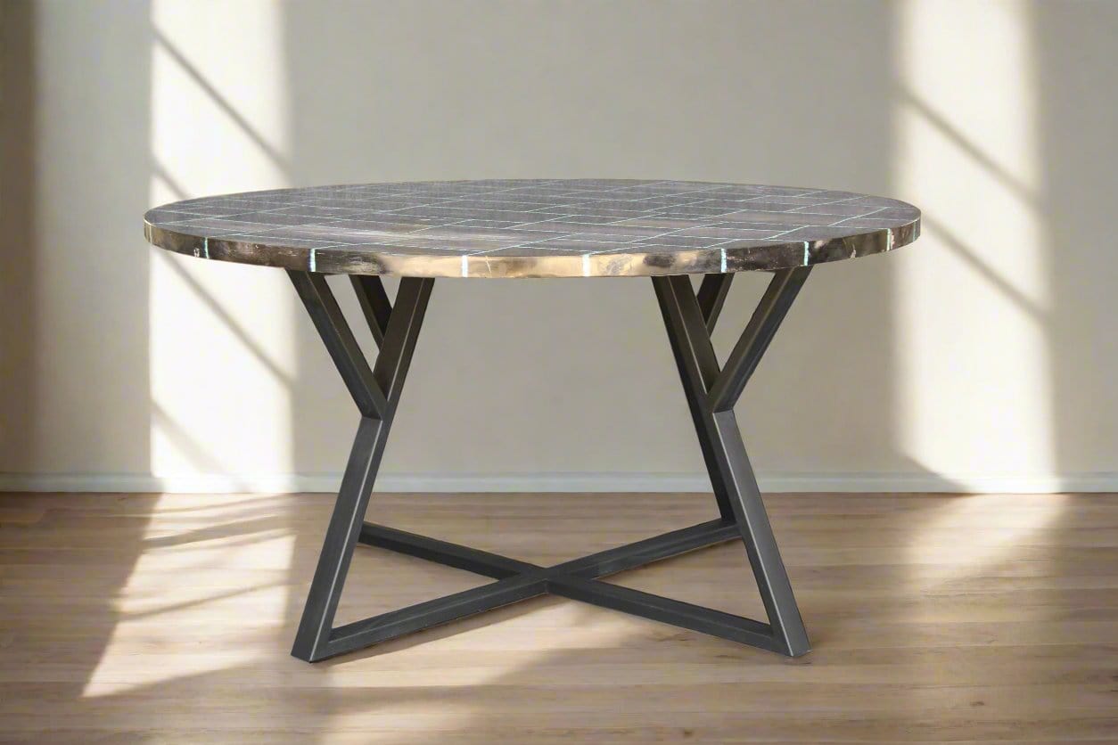 Kalifano Petrified Wood Petrified Wood Round Coffee Table 59" / 240 lbs PWT18000-BK.002