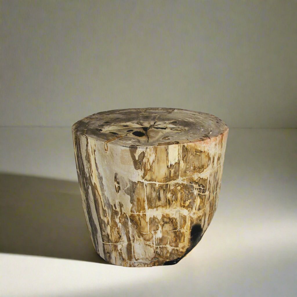 Kalifano Petrified Wood Petrified Wood Round Stump / Stool from Indonesia - 16" / 266 lbs PWS5000.004