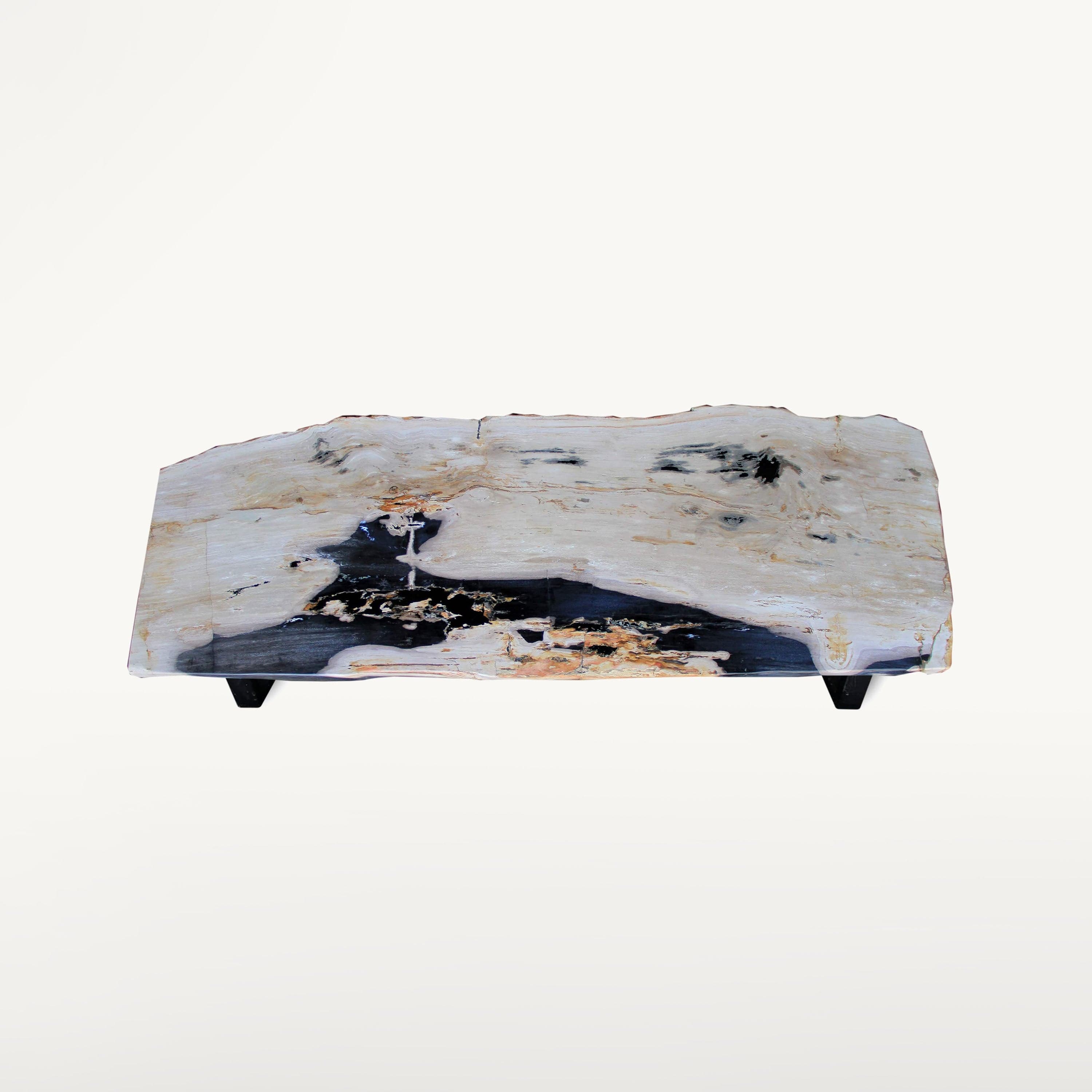 Kalifano Petrified Wood Polished Petrified Wood Bench from Indonesia - 74" / 293 lbs PWR10640.001