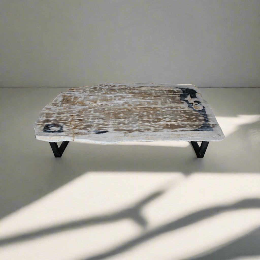 Kalifano Petrified Wood Polished Petrified Wood Table from Indonesia - 64" / 507 lbs PWR18400.001