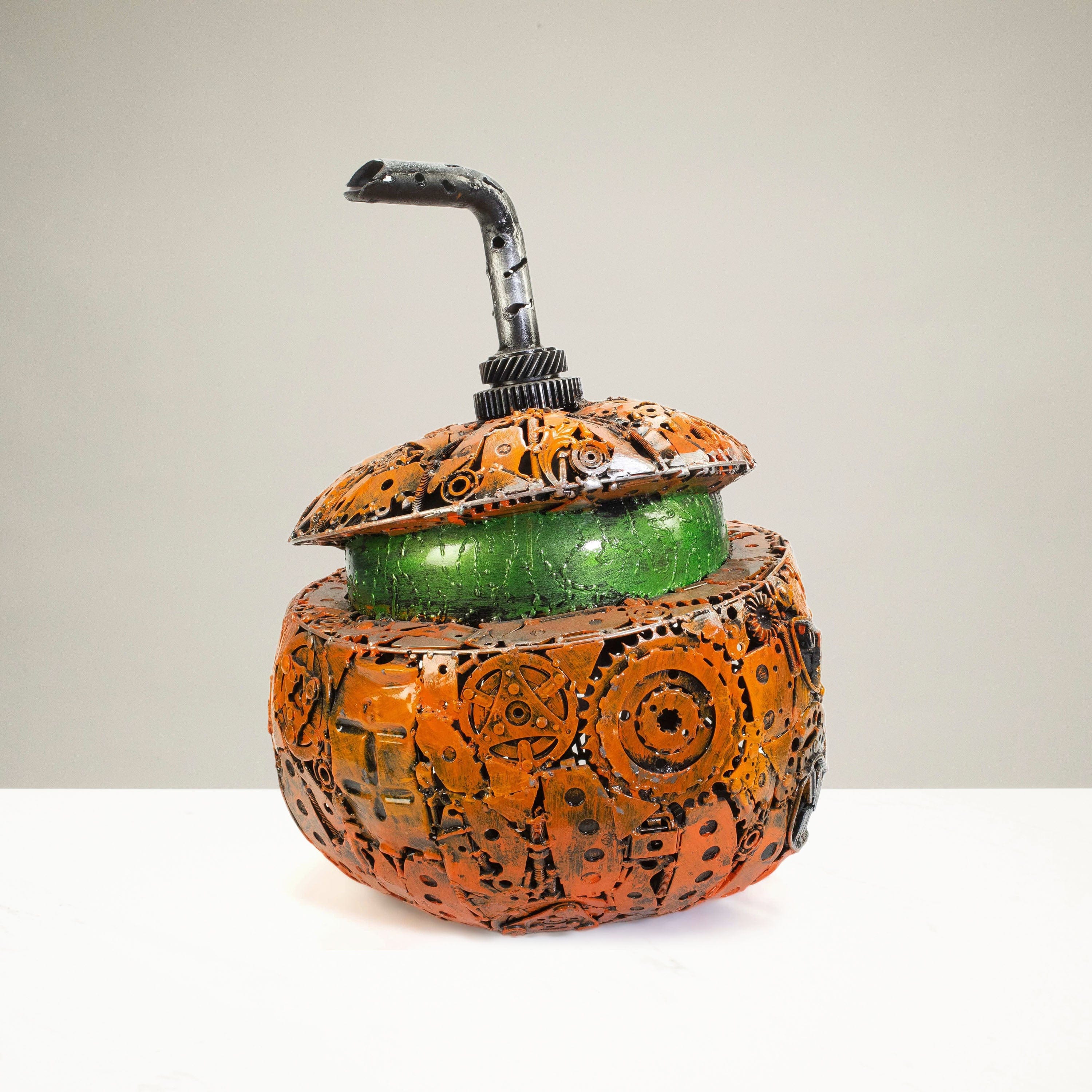 KALIFANO Pumpkin Recycled Metal Art Sculpture RMS-PK40-N