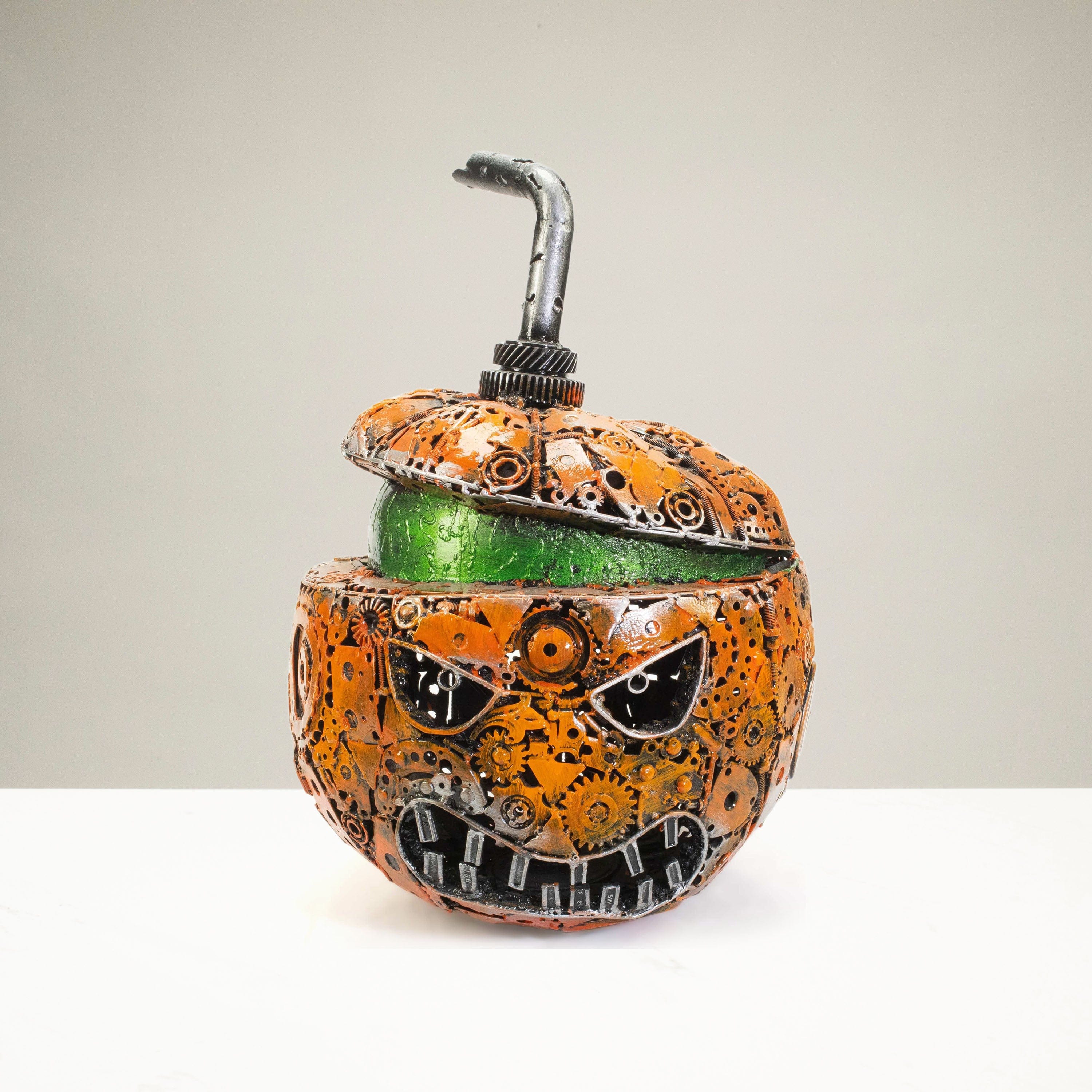 KALIFANO Pumpkin Recycled Metal Art Sculpture RMS-PK40-N