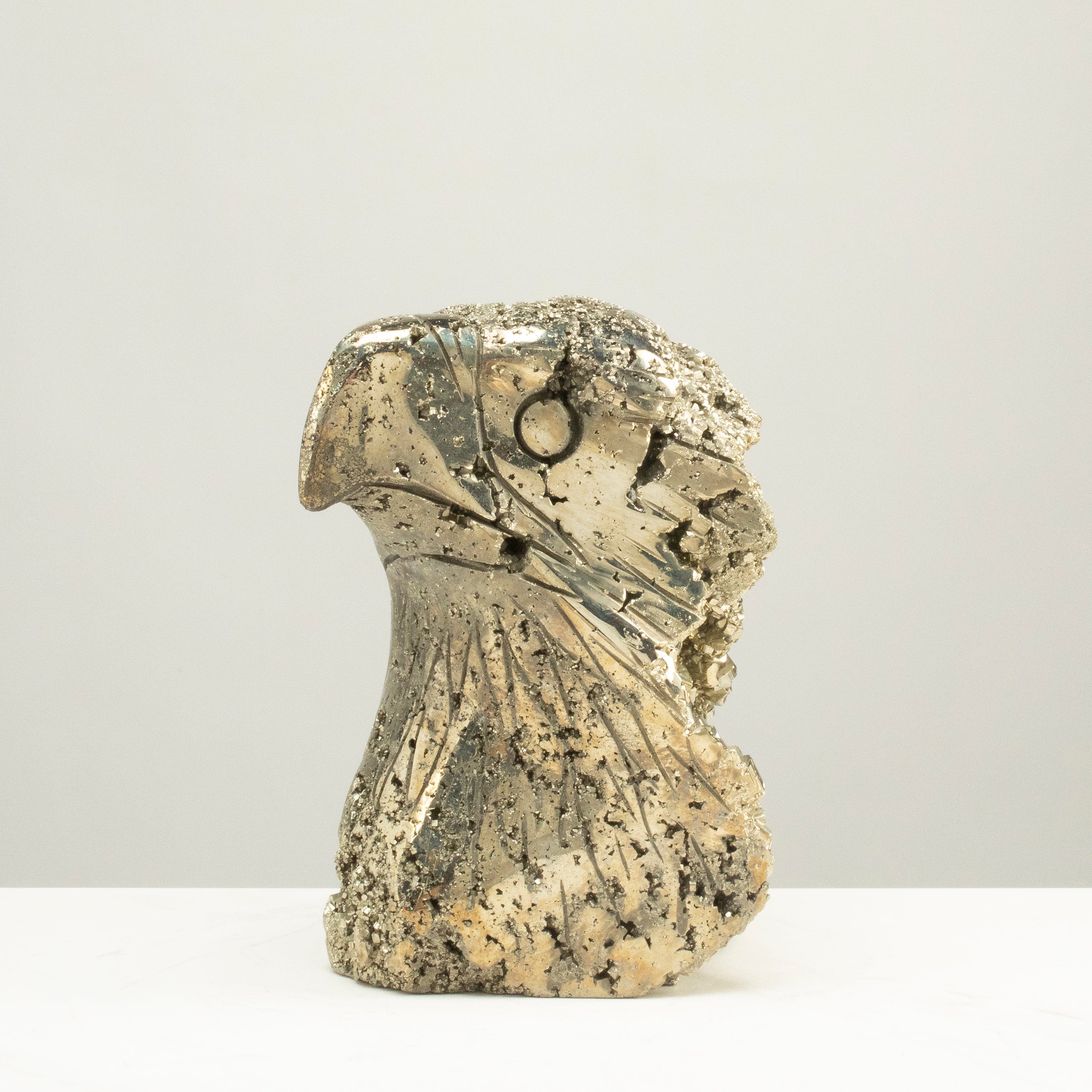 Kalifano Pyrite Peruvian Pyrite Eagle Carving 5" / 5.6lbs PCEAG2000.001