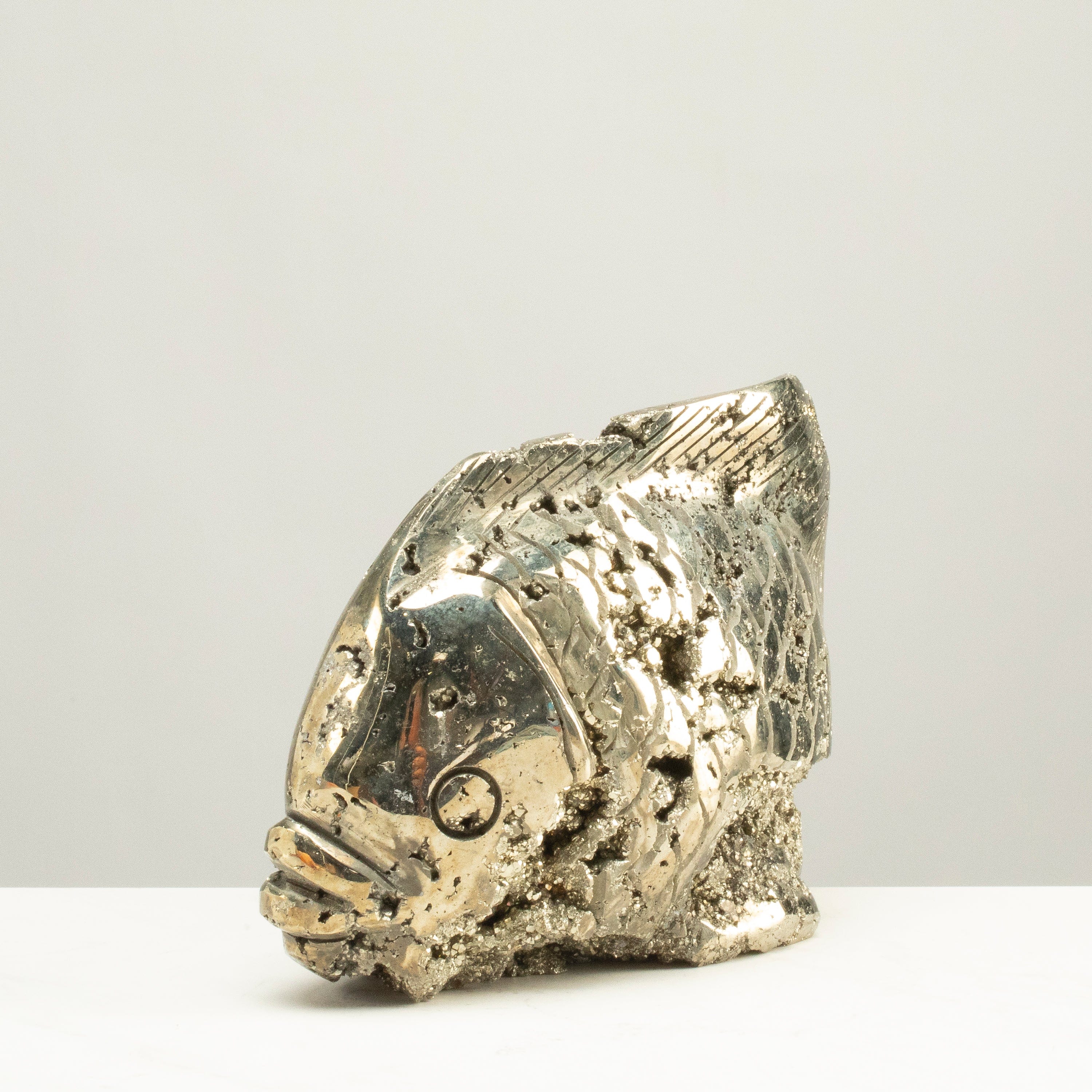 Kalifano Pyrite Peruvian Pyrite Fish Carving 7" / 5.1lbs PCFS2800.001