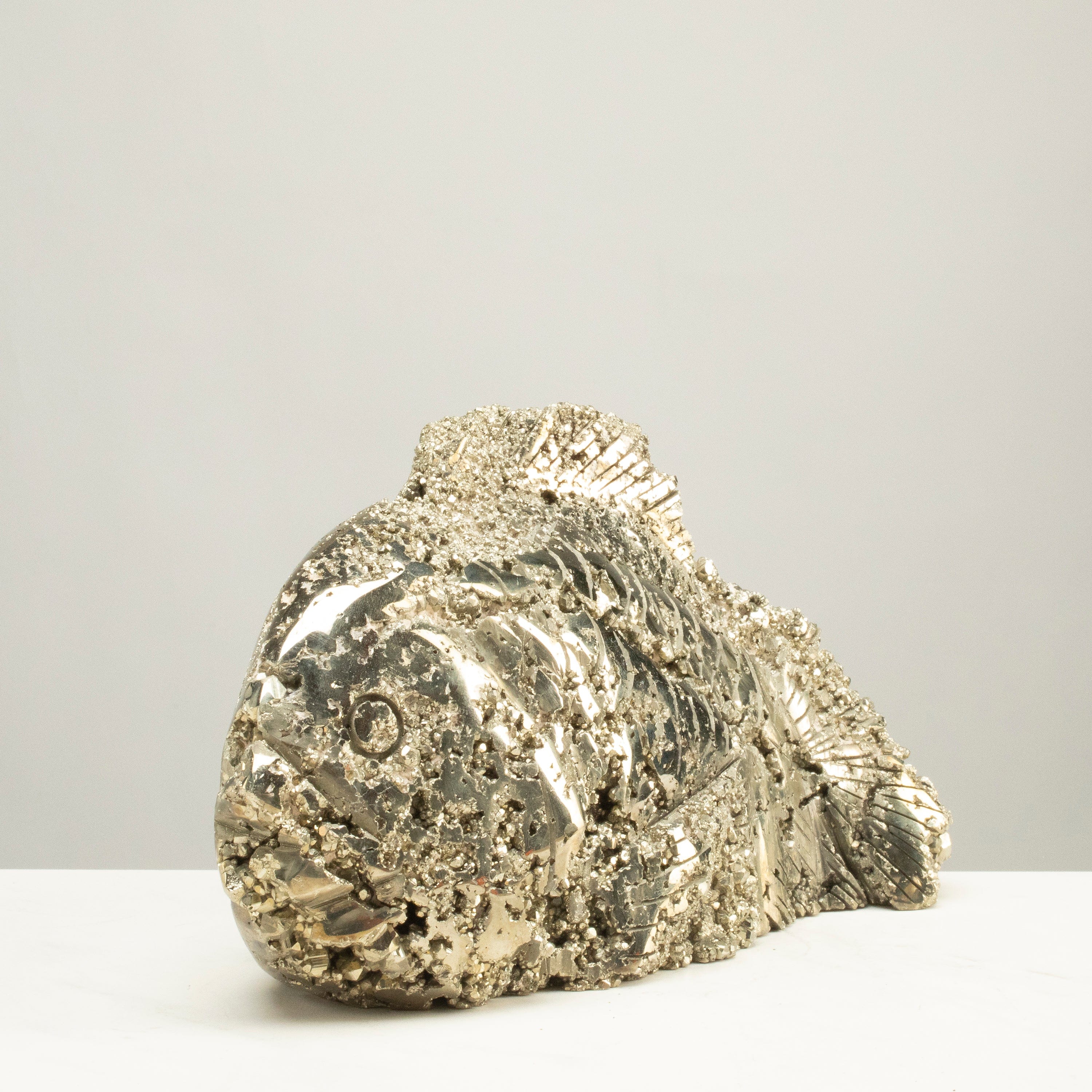Kalifano Pyrite Peruvian Pyrite Fish Carving 9" / 8.9lbs PCFS5000.001