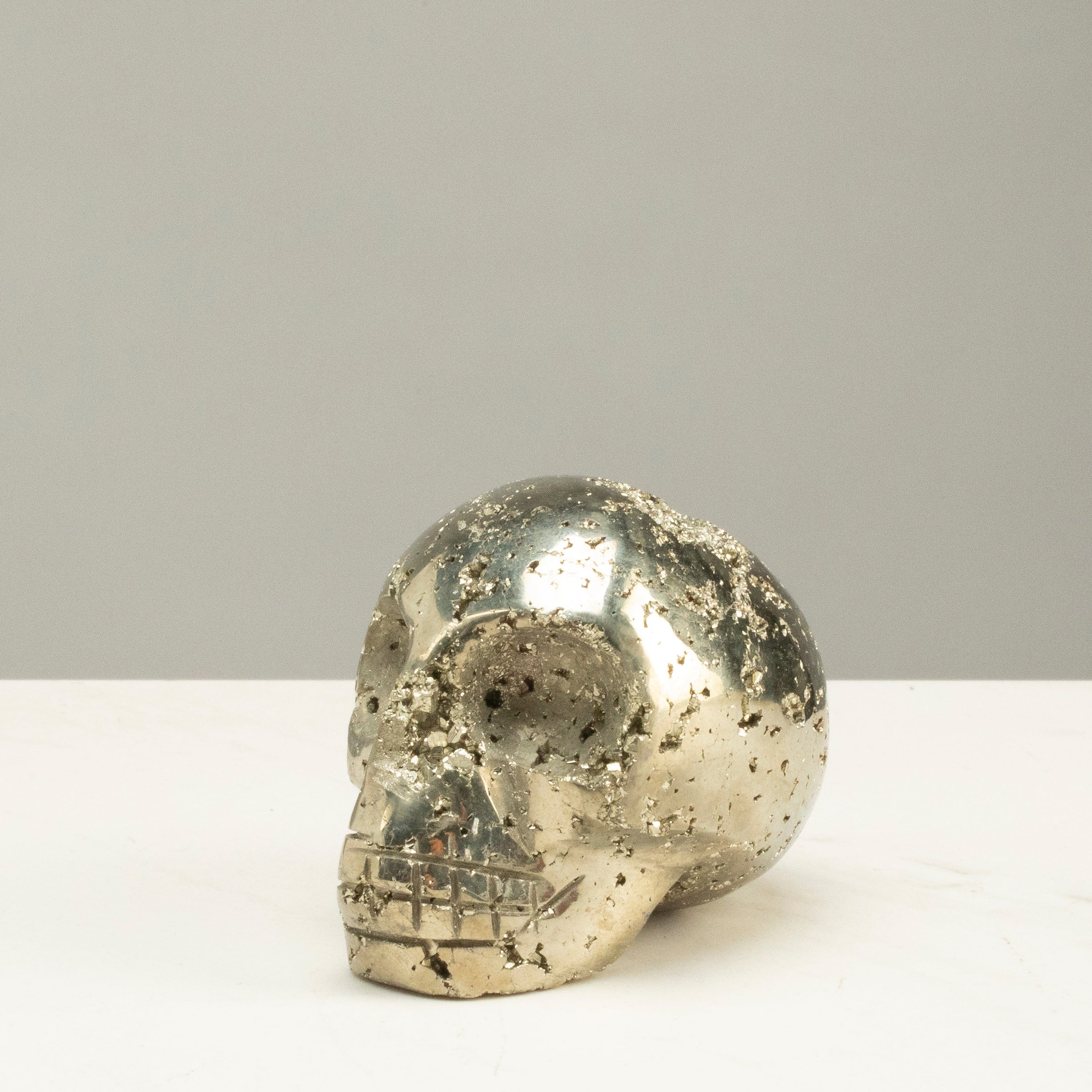 Kalifano Pyrite Peruvian Pyrite Skull Carving 3" / 0.8lbs PCSK500.001