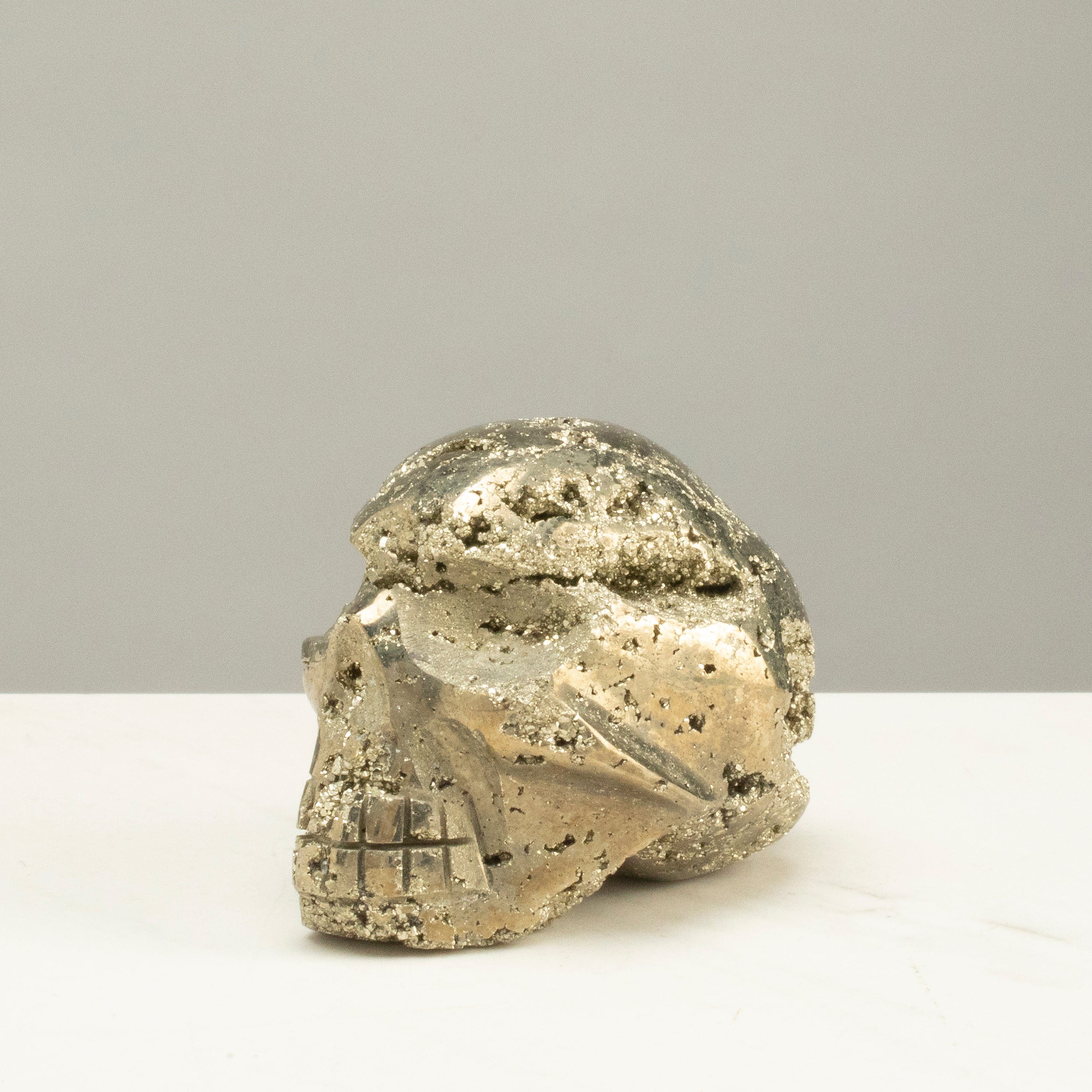 Kalifano Pyrite Peruvian Pyrite Skull Carving 3" / 0.8lbs PCSK600.001