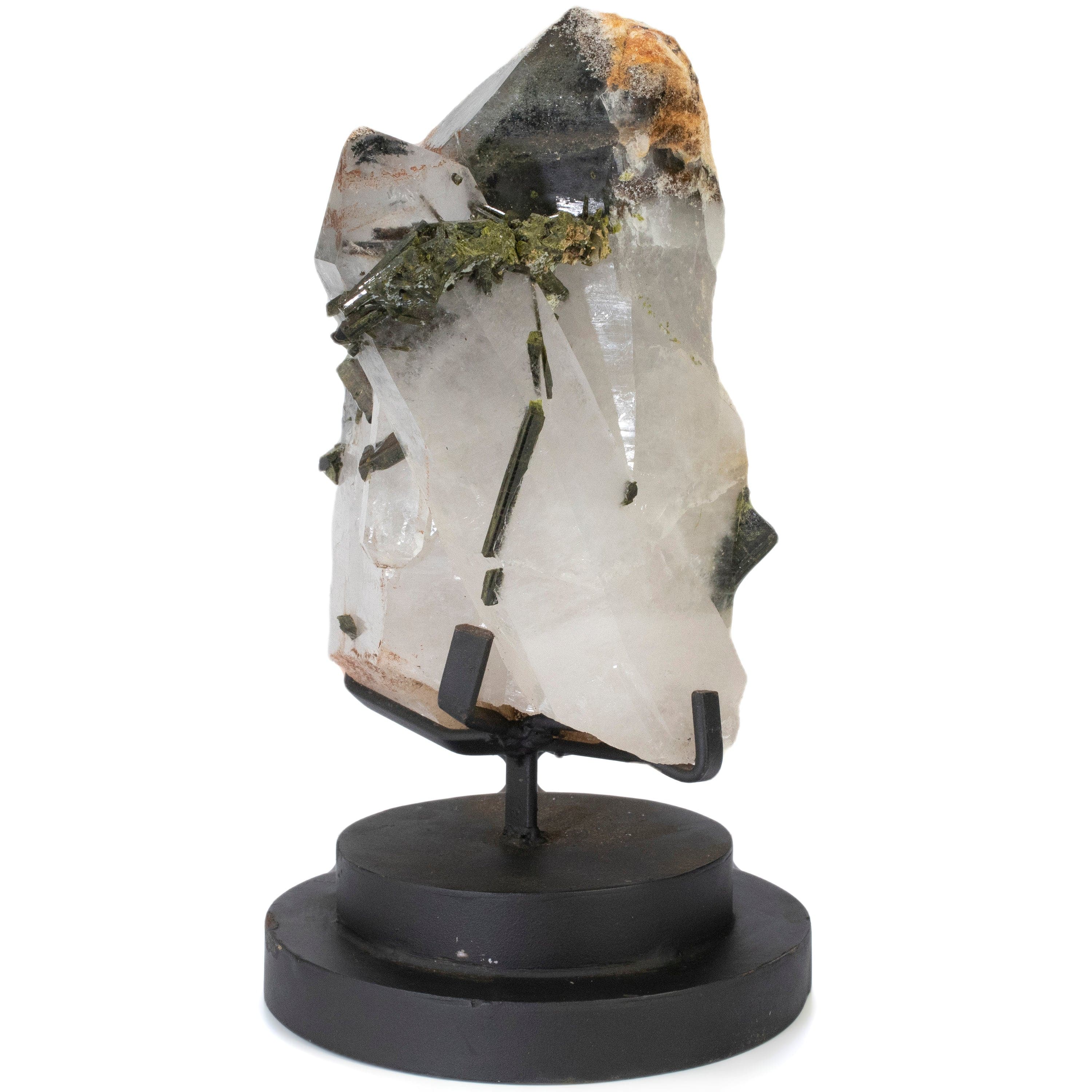 Kalifano Quartz & Epidote Quartz and Epidote Point from Brazil on Custom Stand - 10" / 7 lbs QE10000.001