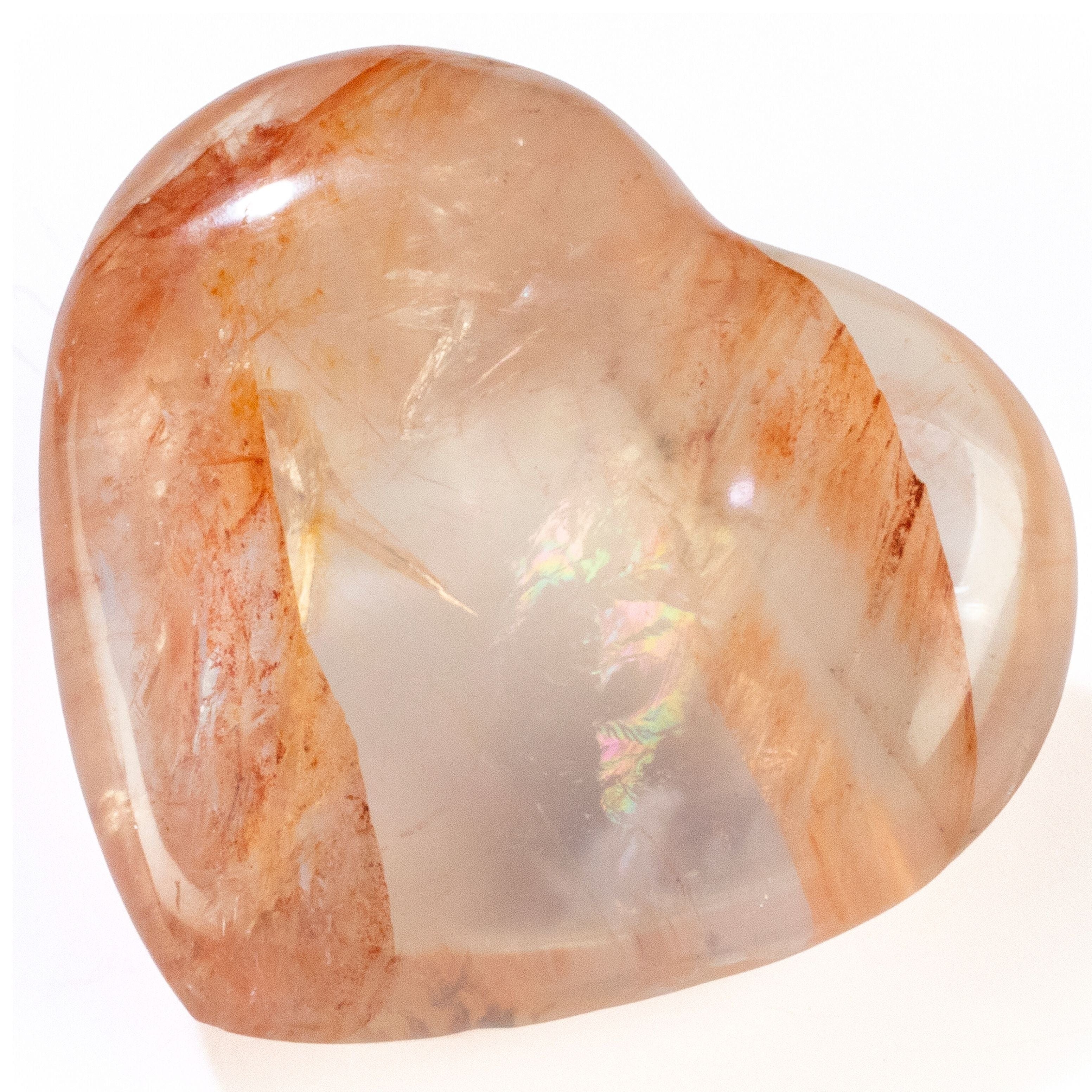 KALIFANO Quartz Fire Quartz Gemstone Heart Carving GH40-FQ