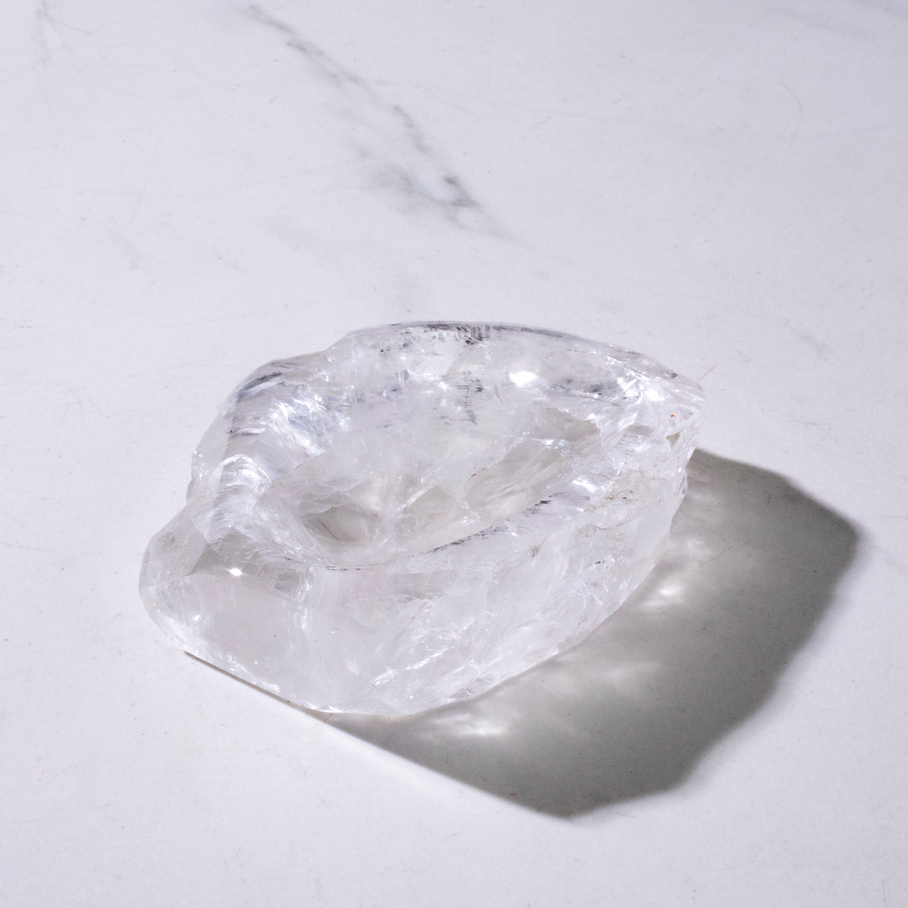 Kalifano Quartz Natural Crystal Quartz Bowl (Rough / Unpolished Edges) - 200 grams BQ500-RG