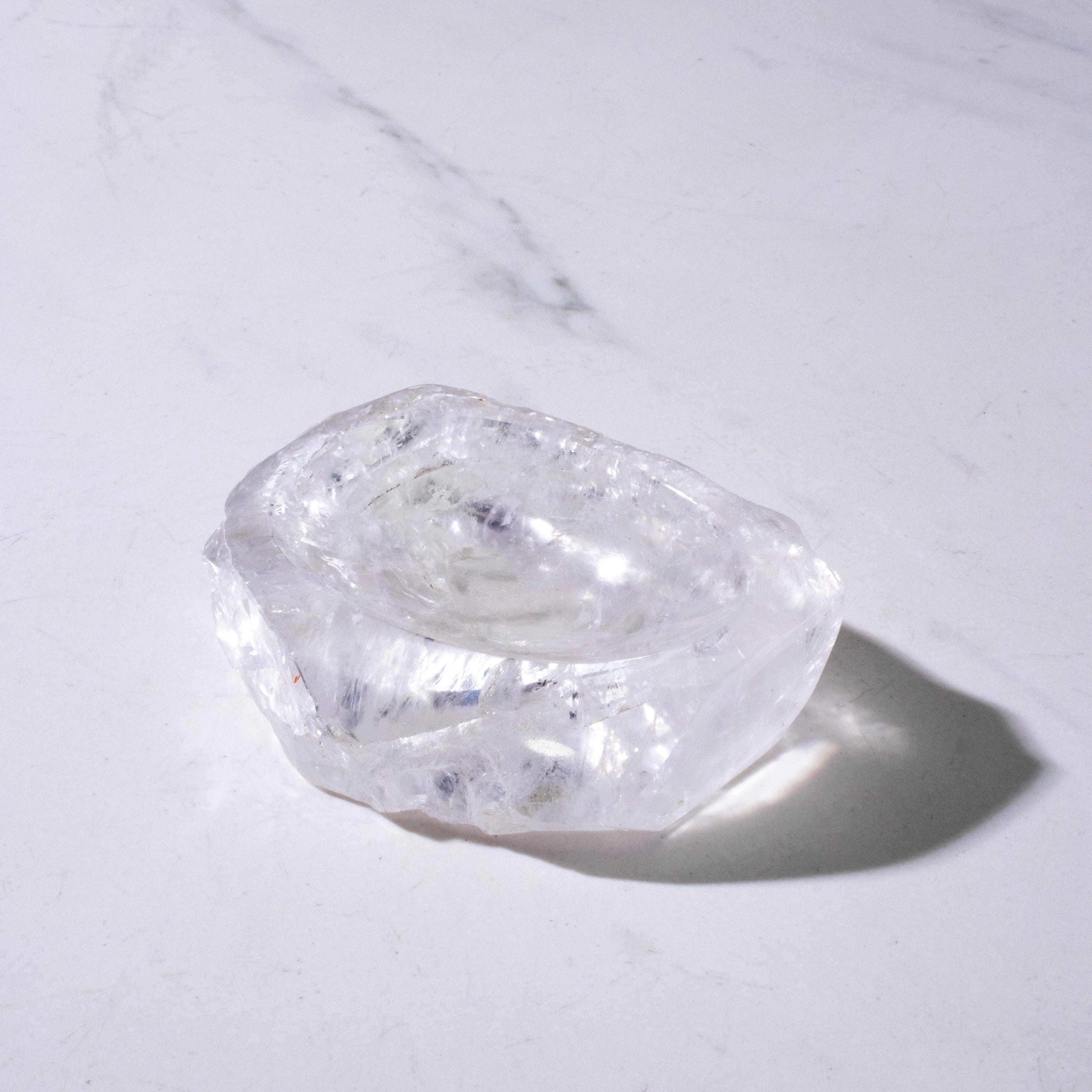 Kalifano Quartz Natural Crystal Quartz Bowl (Rough / Unpolished Edges) - 200 grams BQ500-RG