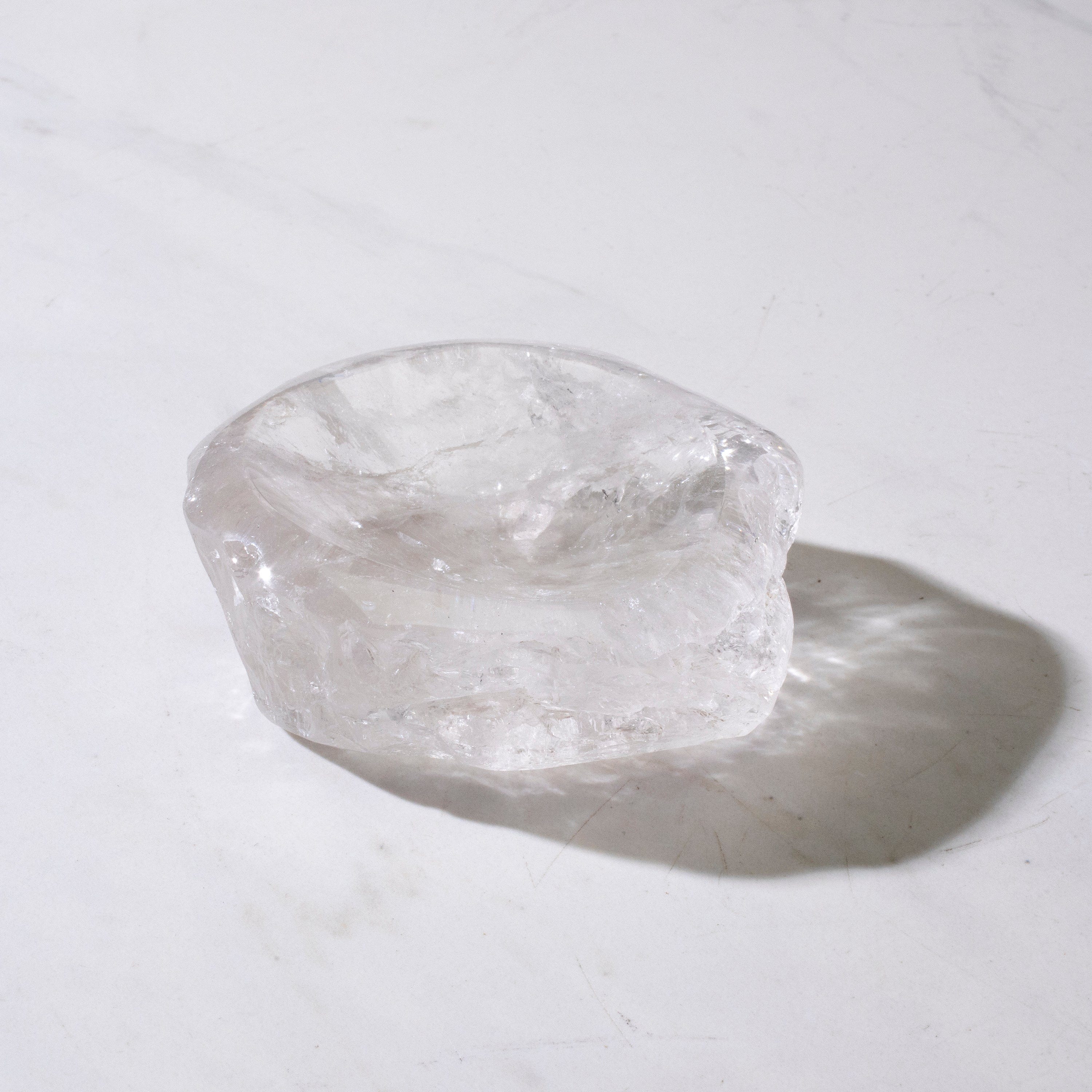 Kalifano Quartz Natural Crystal Quartz Bowl (Rough / Unpolished Edges) - 300 grams BQ600-RG