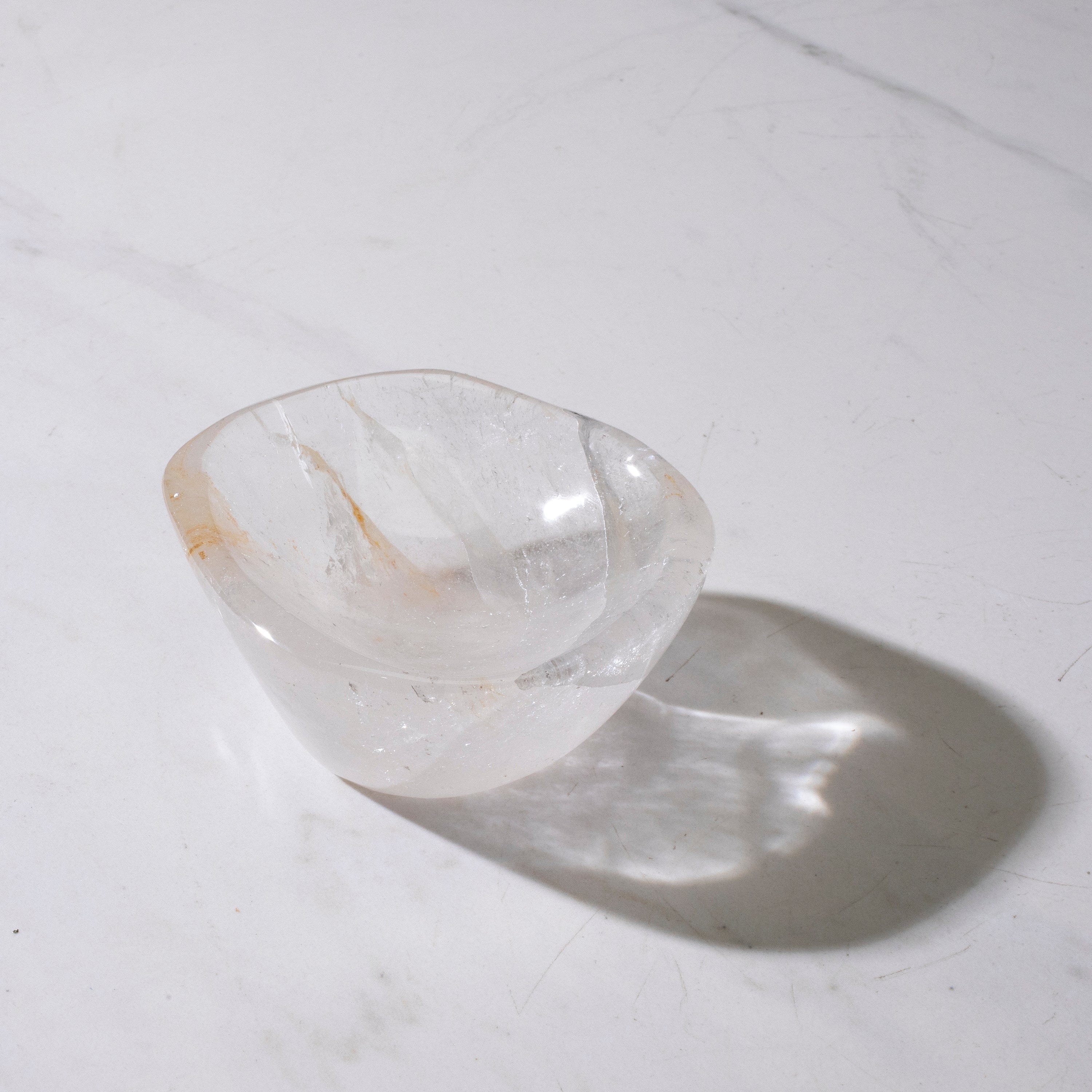 Kalifano Quartz Natural Crystal Quartz Bowl (Smooth / Polished Edges) - 300 grams BQ600-PE