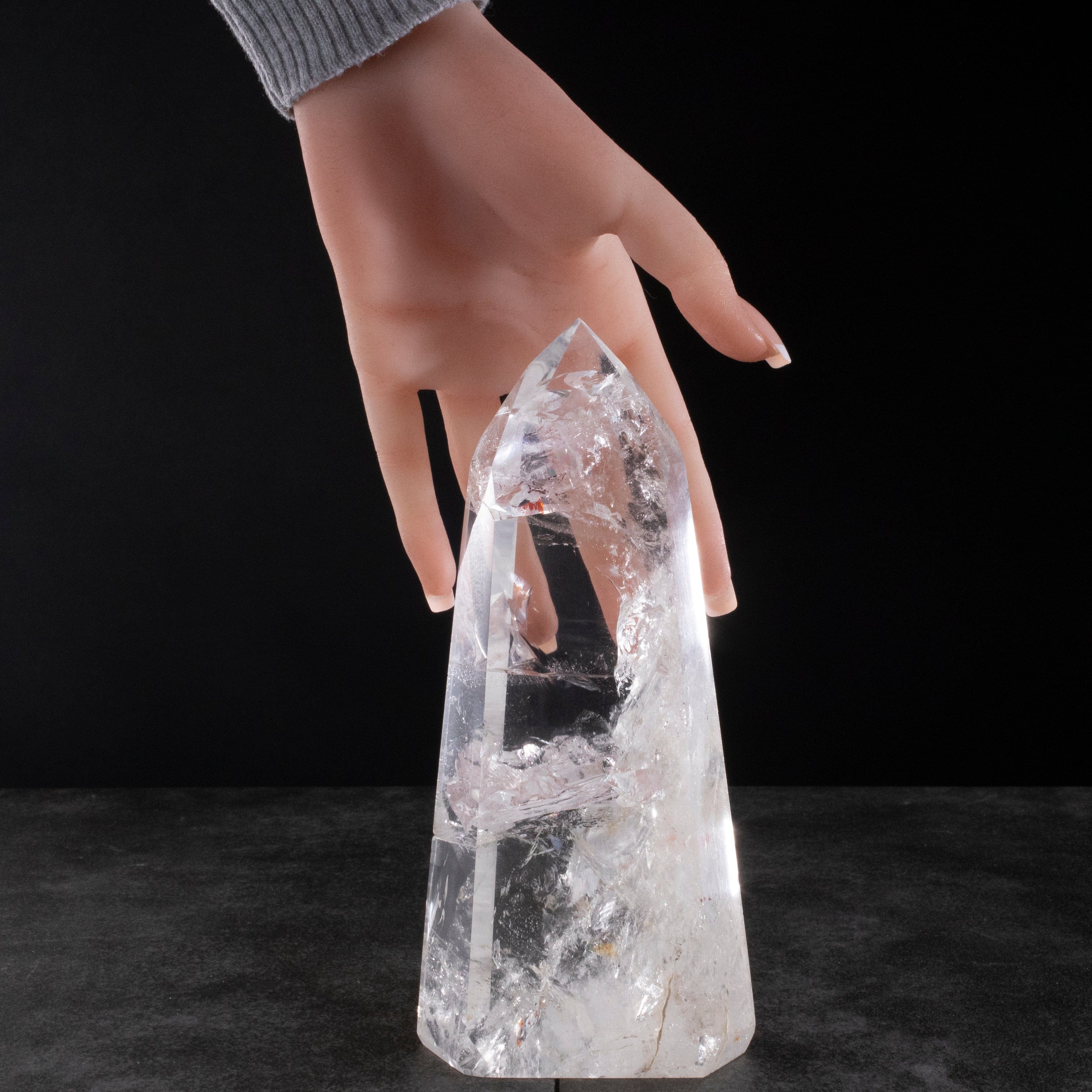 Kalifano Quartz Natural Quartz Obelisk from Brazil - 7.5" / 1,071 grams QZ1500.014