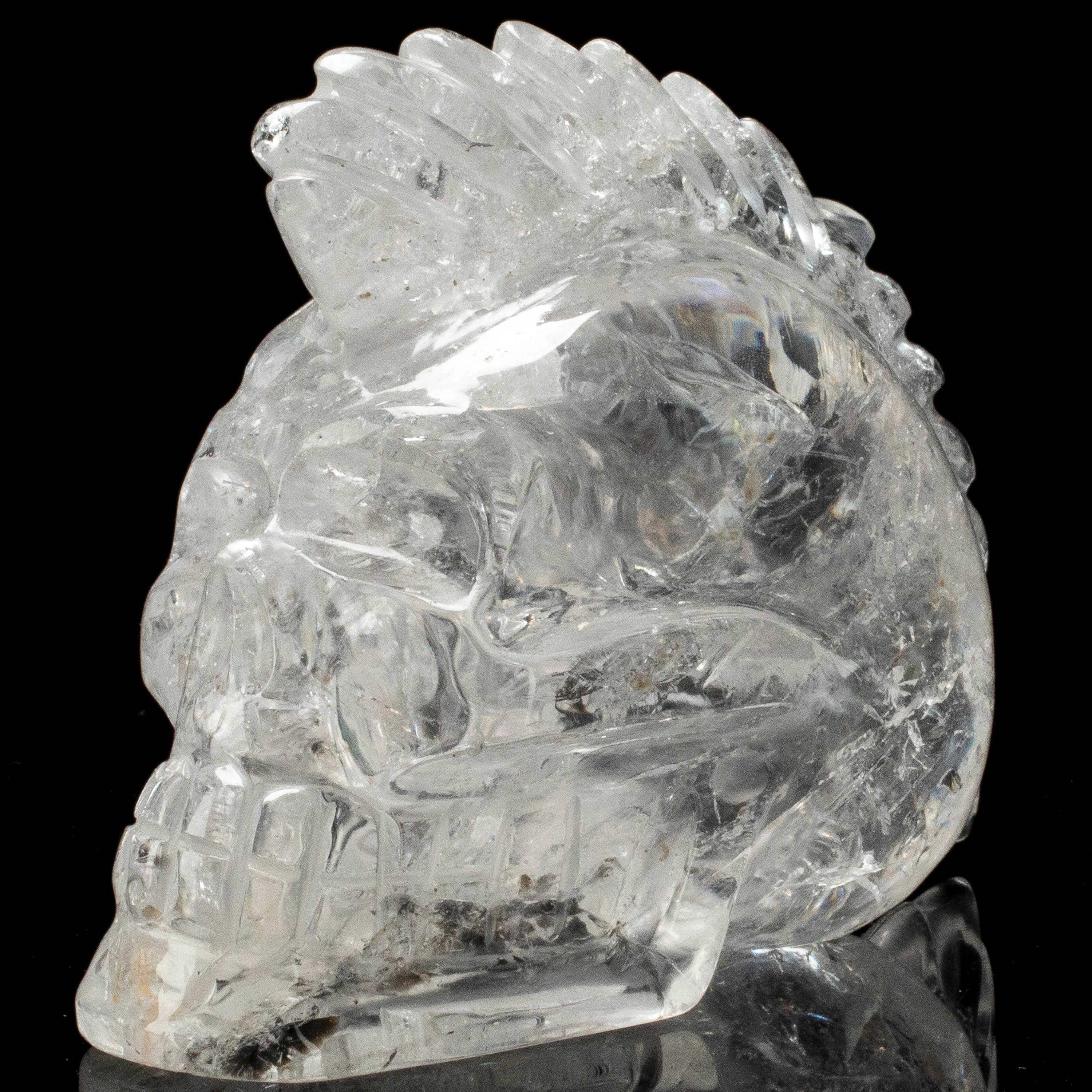 KALIFANO Quartz Quartz Skull Carving from Brazil - 3.5" / 640 grams SK4200.002