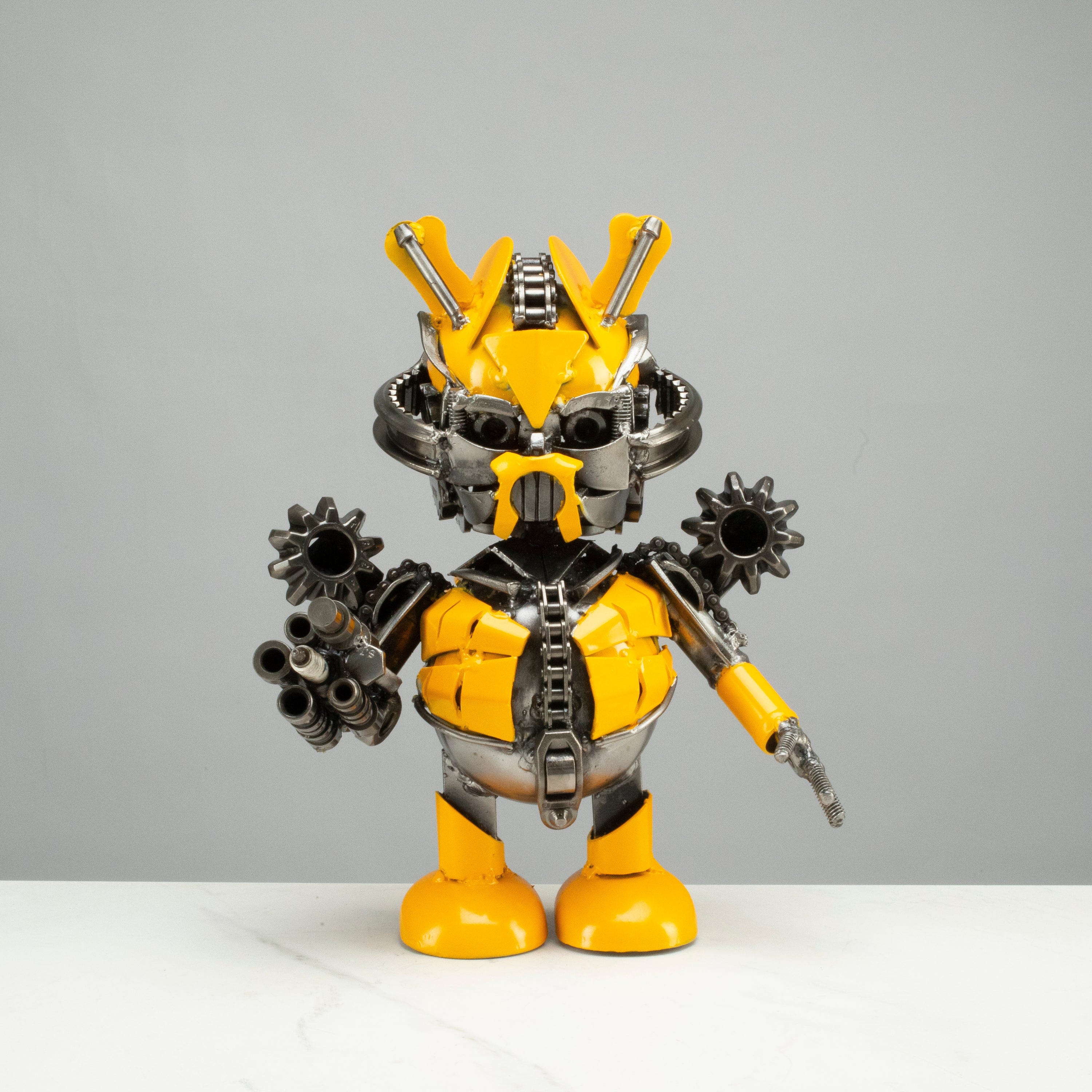 Kalifano Recycled Metal Art 10" BumbleBee Inspired Recycled Metal Sculpture RMS-BB25-S