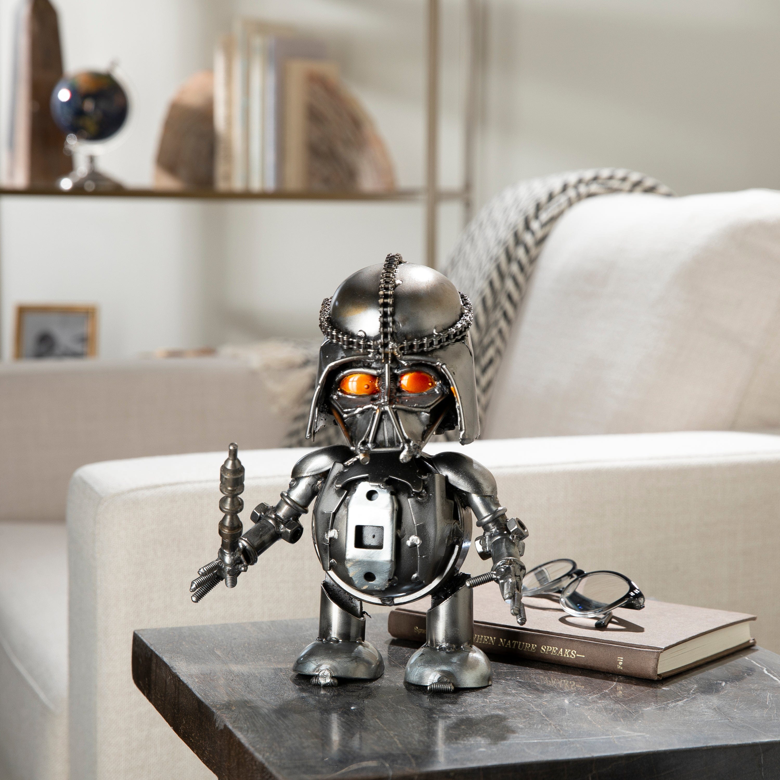Kalifano Recycled Metal Art 10" Darth Vader Inspired Recycled Metal Sculpture RMS-DV25-S