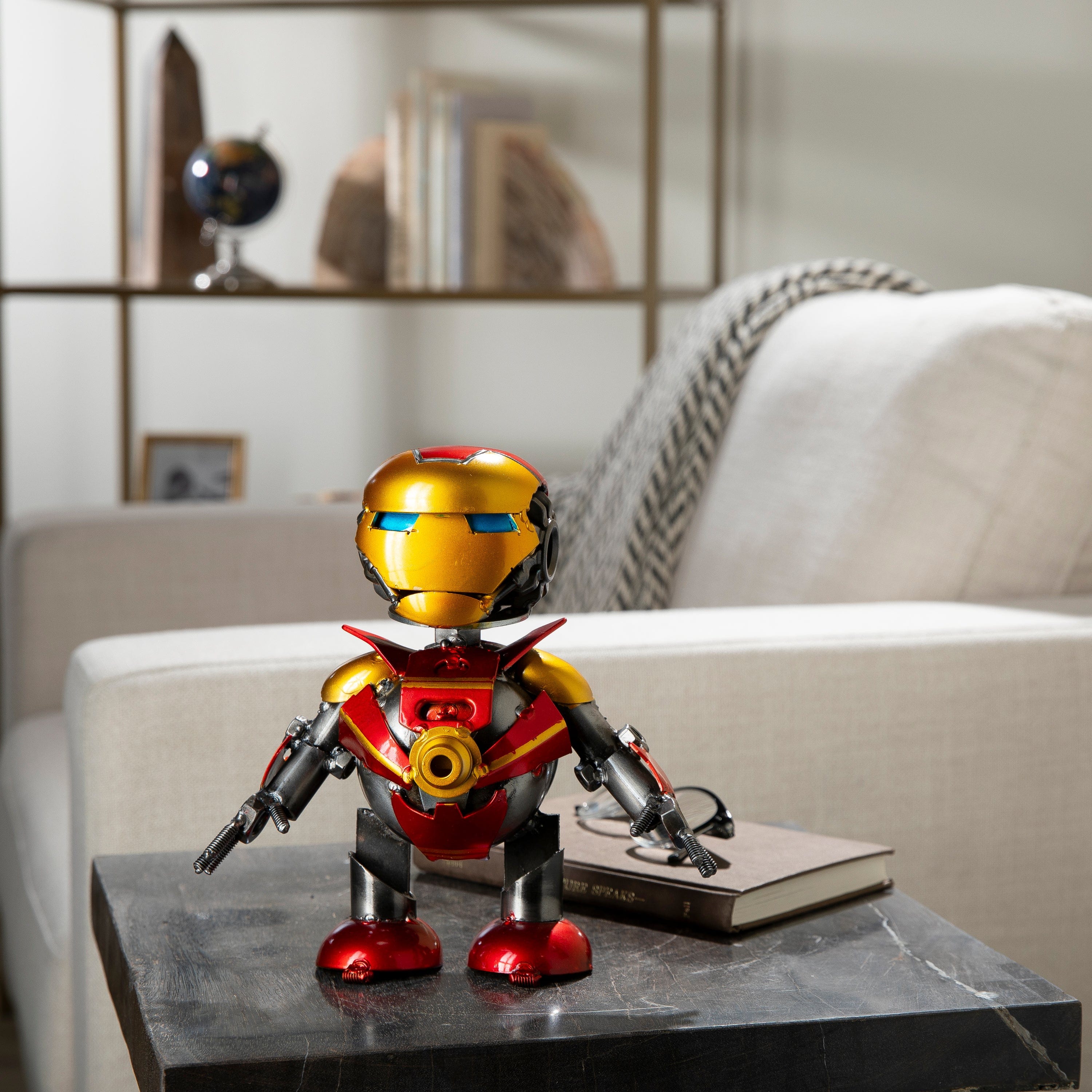 Kalifano Recycled Metal Art 10" Iron Man Inspired Recycled Metal Sculpture RMS-IMR25-S