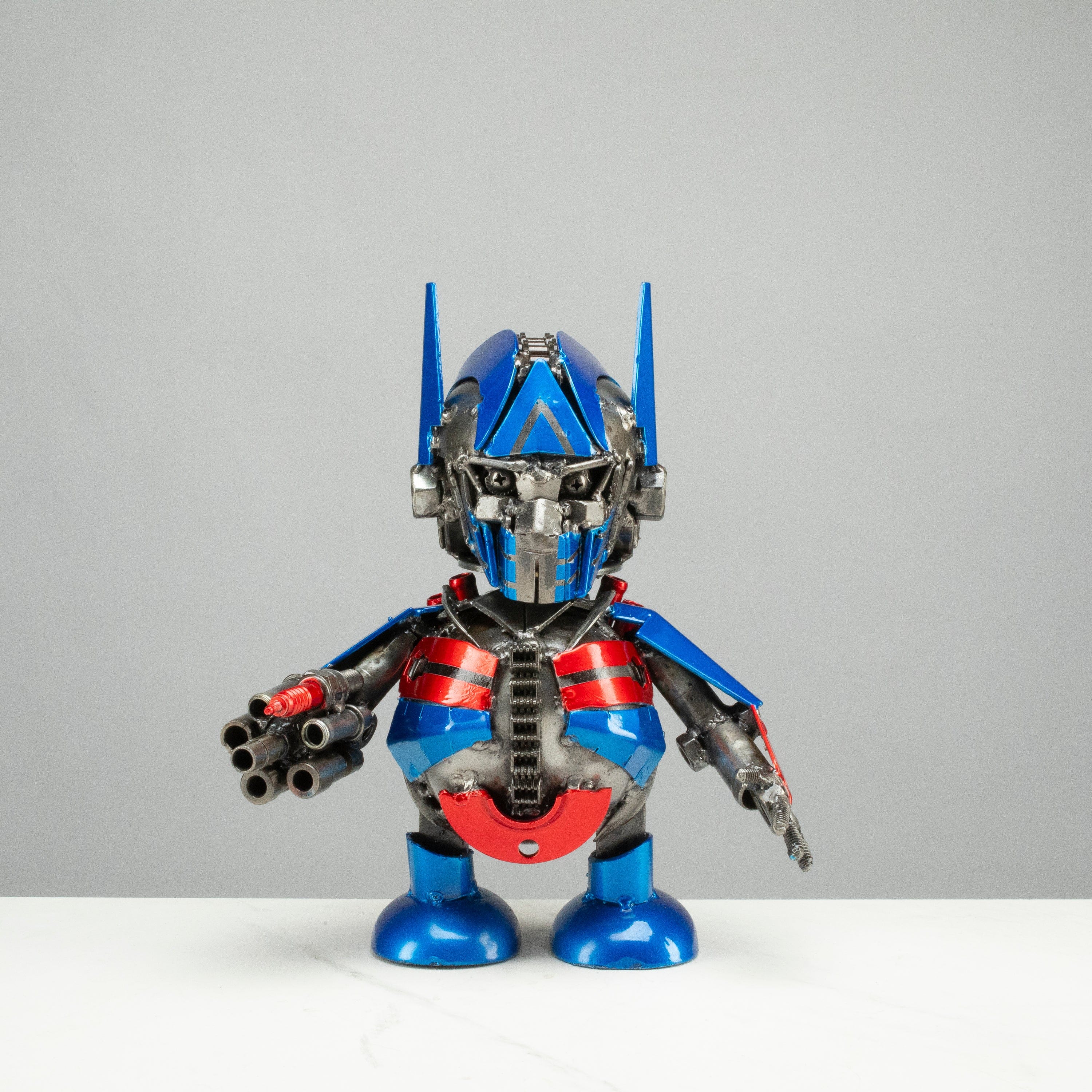 Kalifano Recycled Metal Art 10" Optimus Prime Inspired Recycled Metal Sculpture RMS-OP25-S