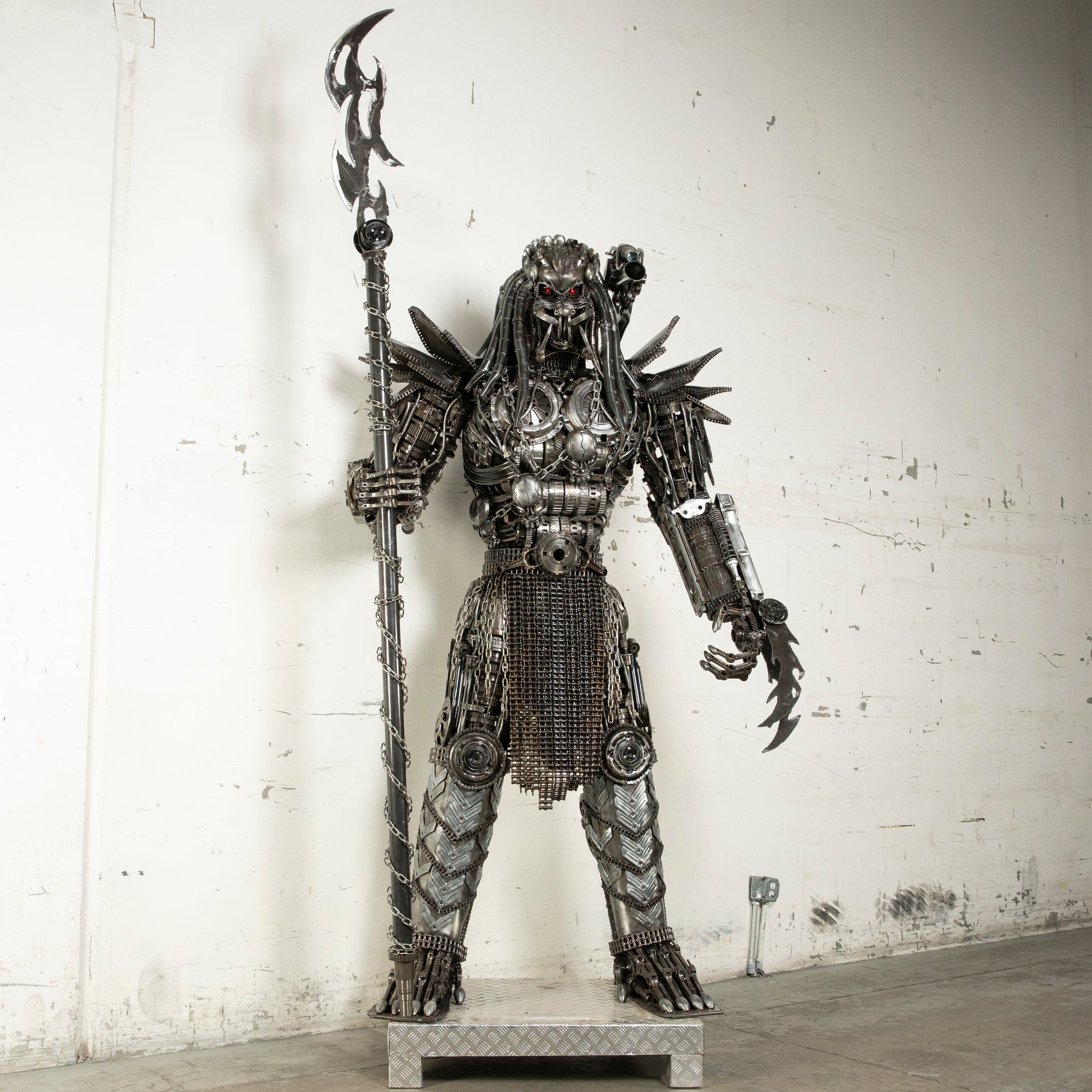 Kalifano Recycled Metal Art 102" Predator Inspired Recycled Metal Art Sculpture RMS-PRED260-S05