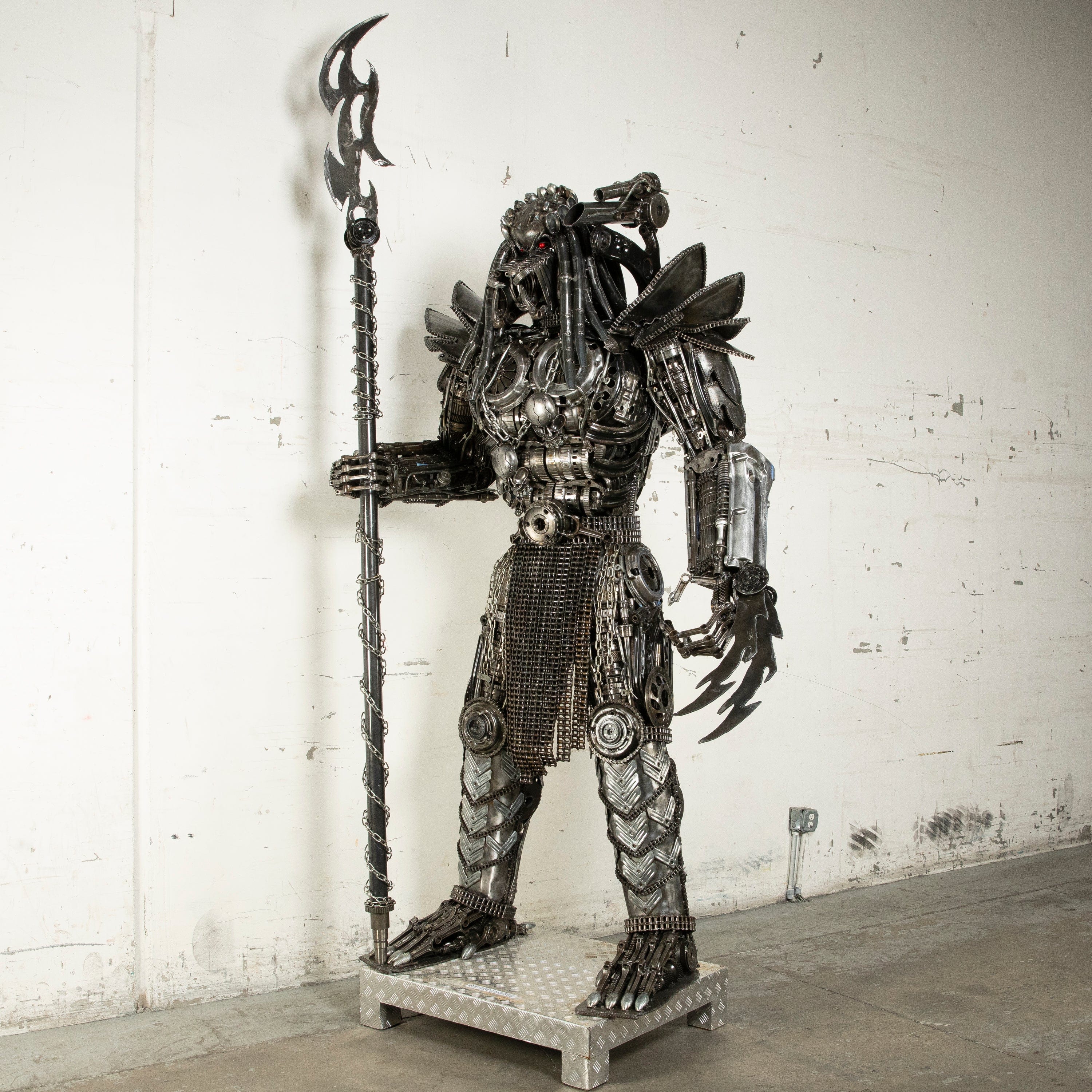 Kalifano Recycled Metal Art 102" Predator Inspired Recycled Metal Art Sculpture RMS-PRED260-S05