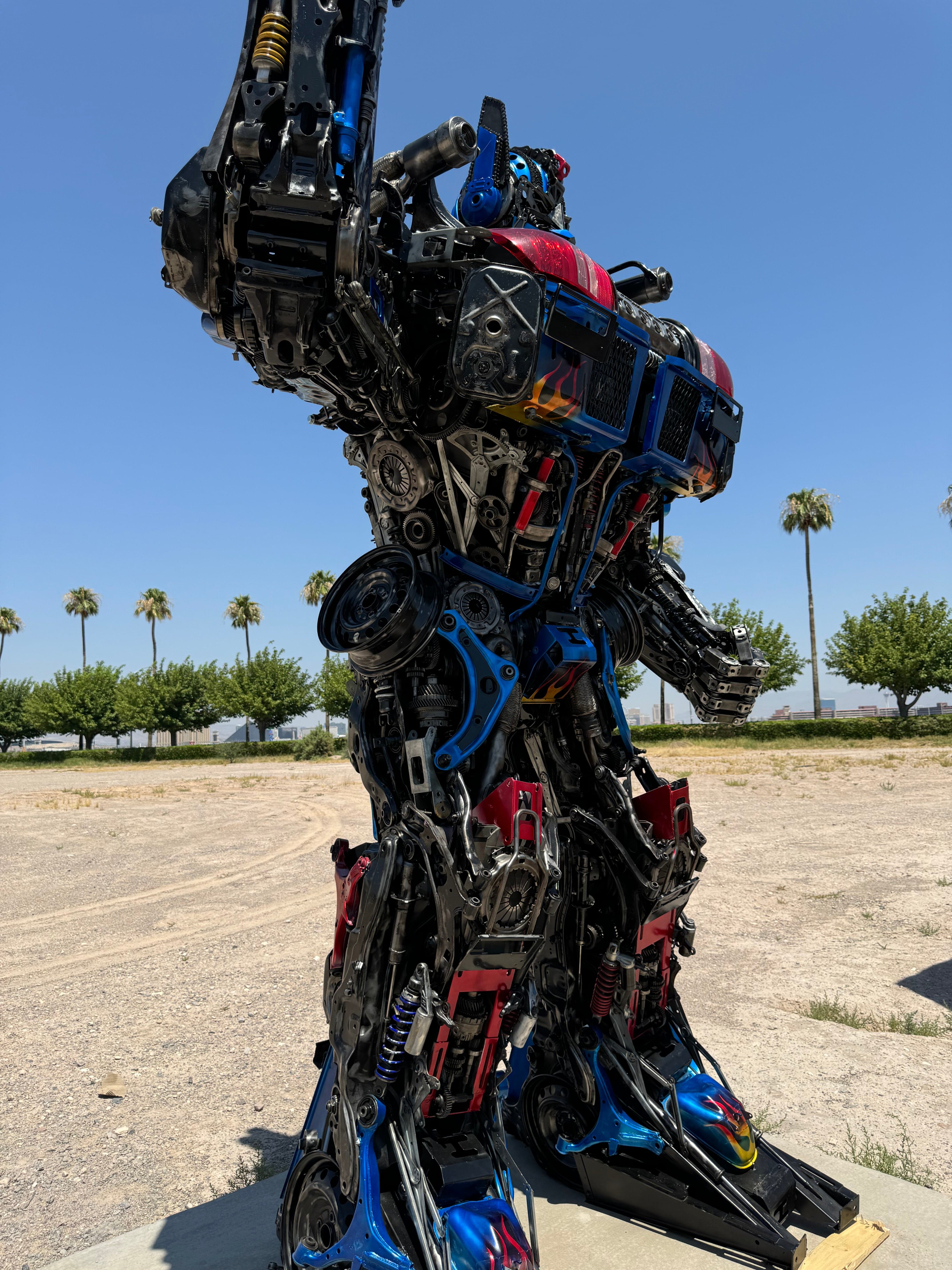 Kalifano Recycled Metal Art 157" Optimus Prime Inspired Recycled Metal Art Sculpture RMS-OP400-S05