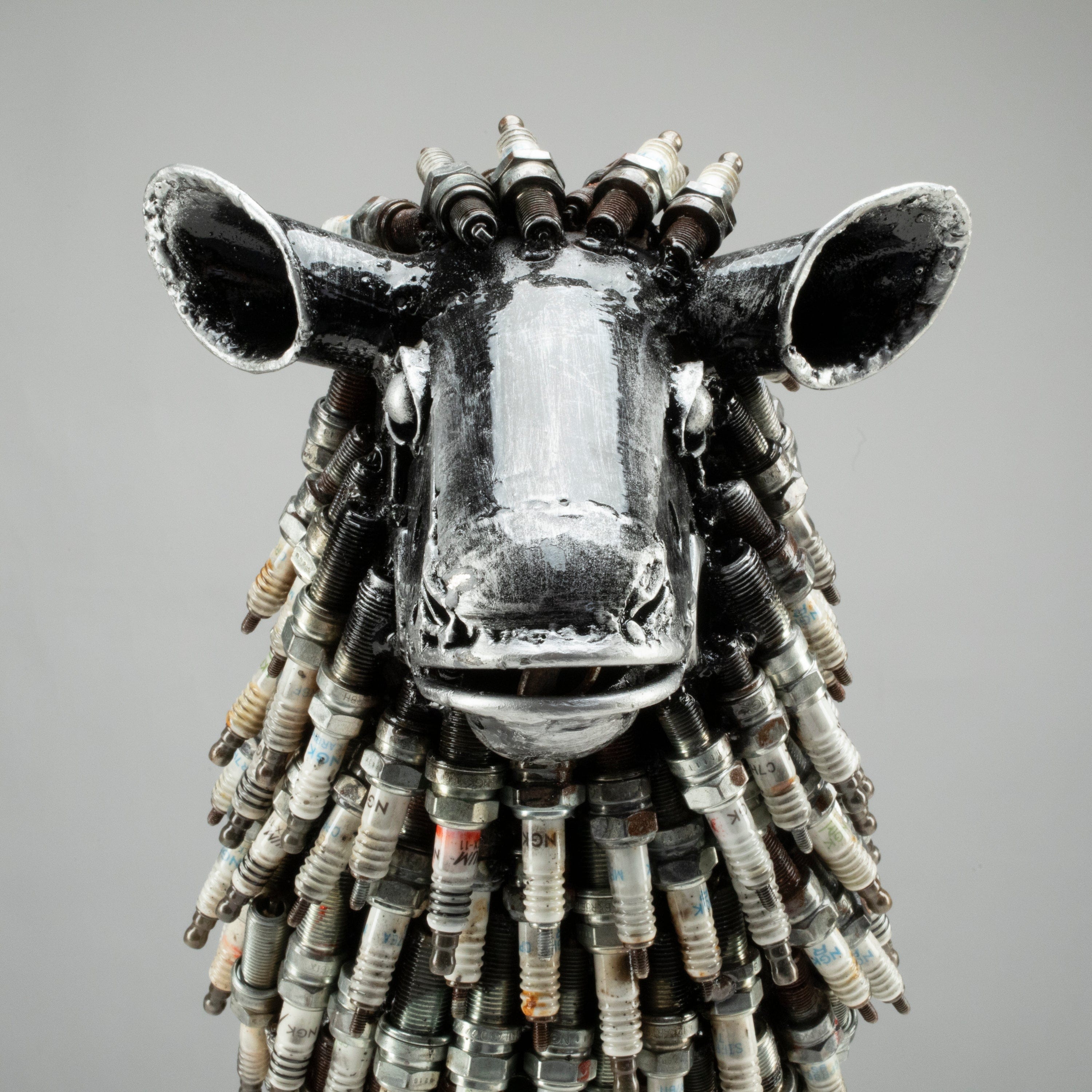Kalifano Recycled Metal Art 17" Spark Plug Small Sheep (500+) Recycled Metal Sculpture RMS-SS-P