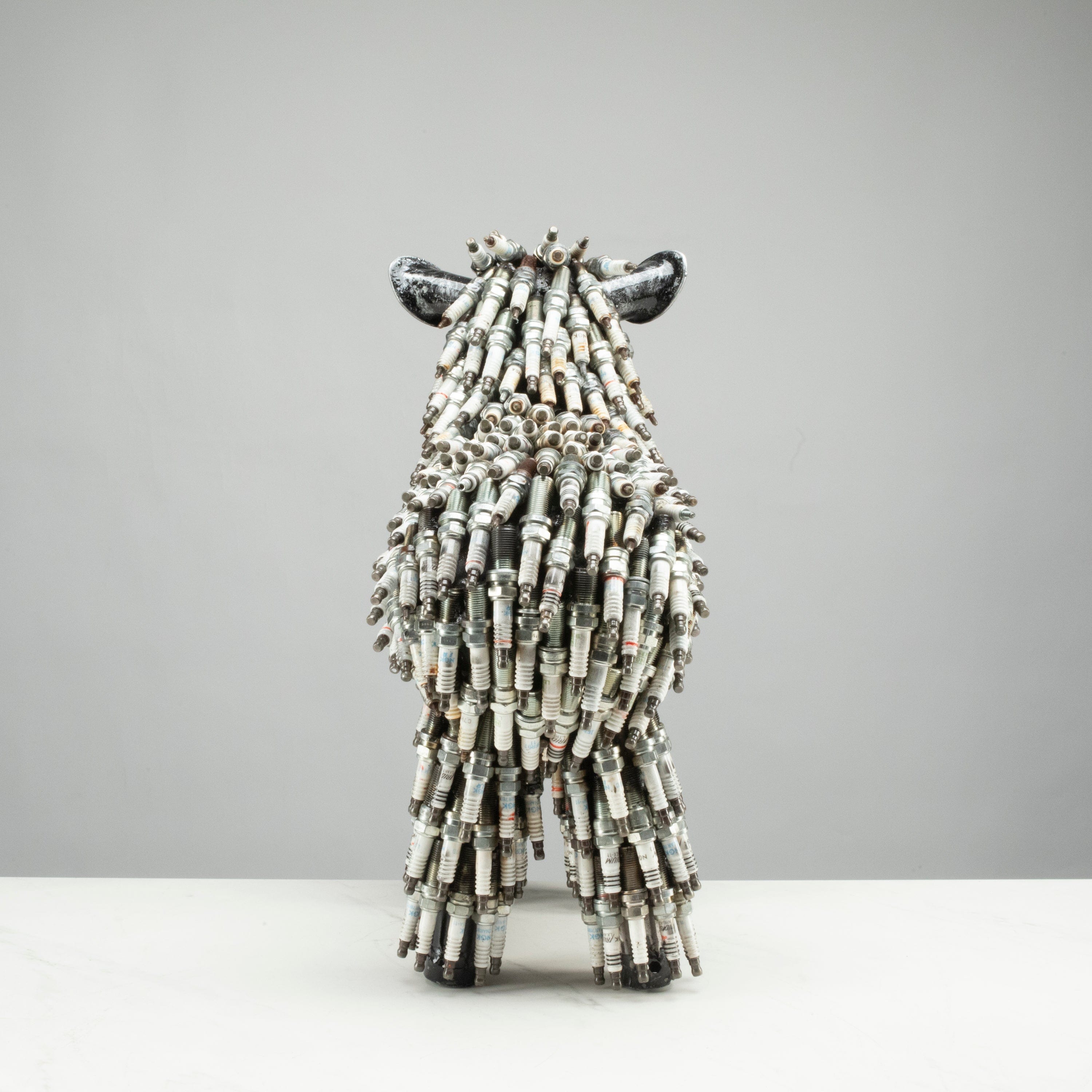 Kalifano Recycled Metal Art 17" Spark Plug Small Sheep (500+) Recycled Metal Sculpture RMS-SS-P