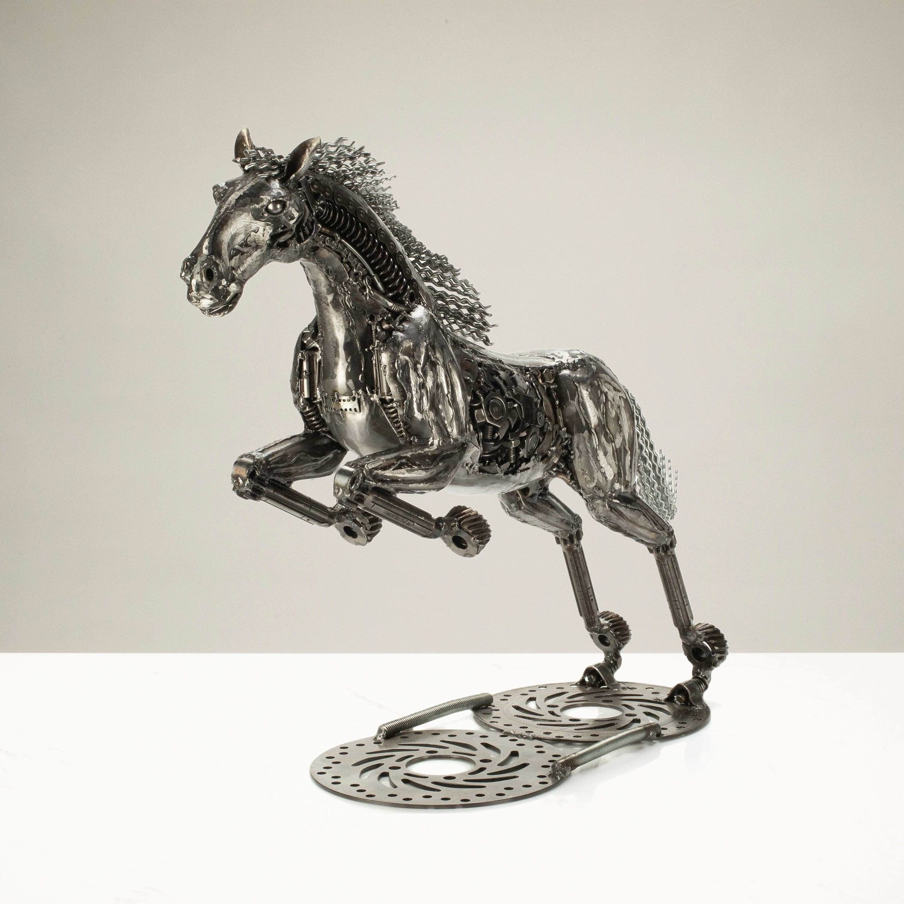 KALIFANO Recycled Metal Art 20" Horse Inspired Recycled Metal Art Sculpture RMS-HS69x63-PK