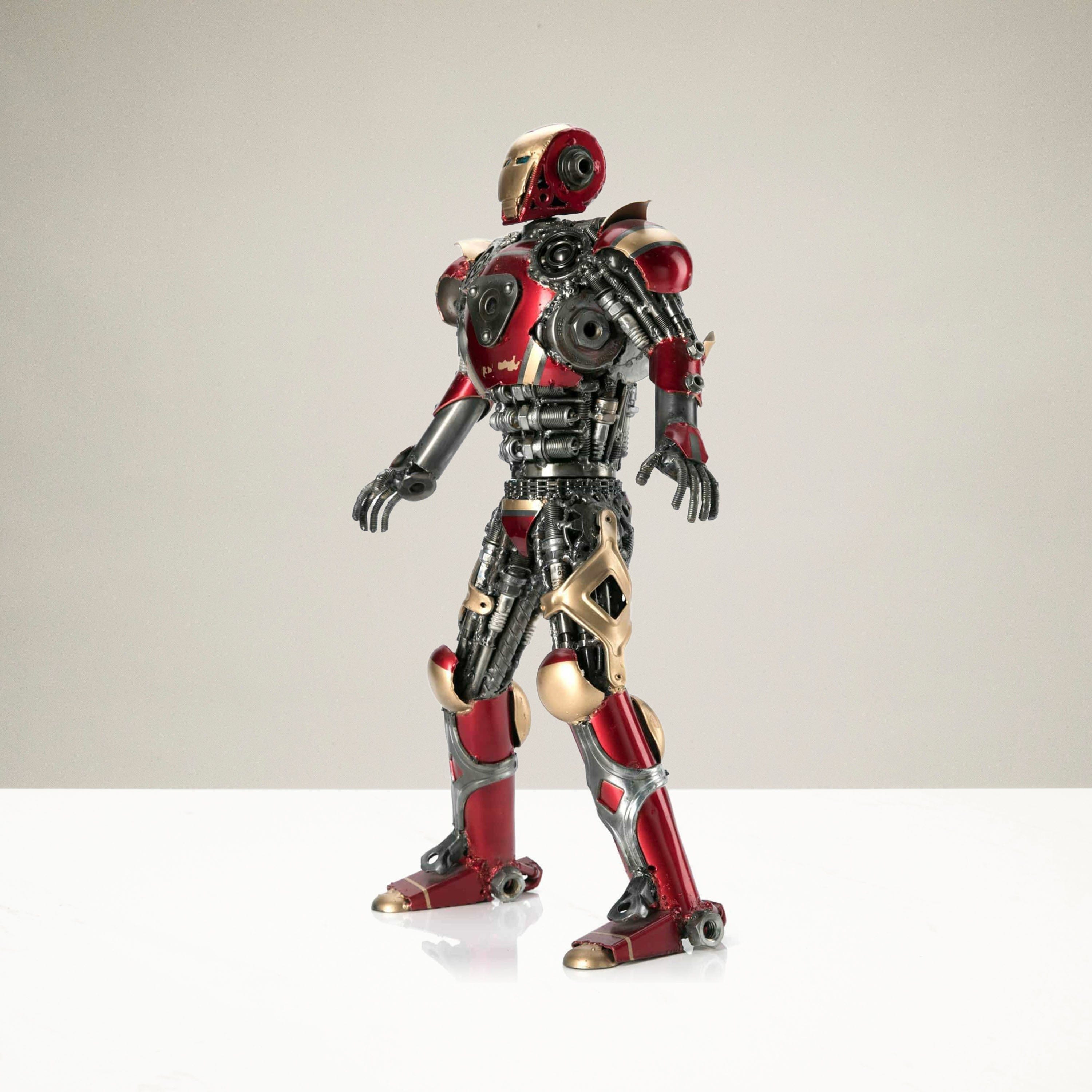 Kalifano Recycled Metal Art 20" Red Iron Man Inspired Recycled Metal Sculpture RMS-IMR50x34-S