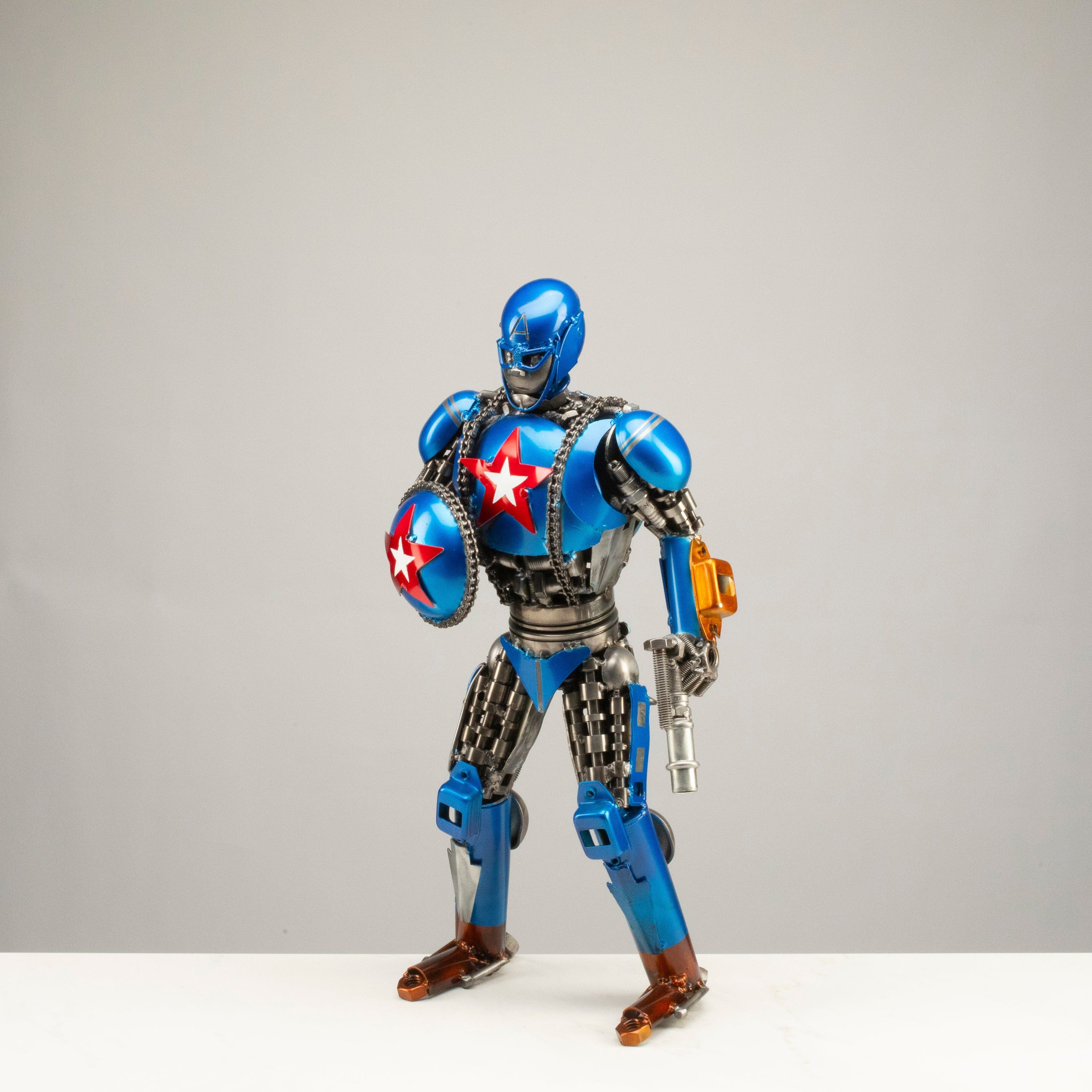 Kalifano Recycled Metal Art 22” Captain America Inspired Recycled Metal Sculpture RMS-CAP55-S