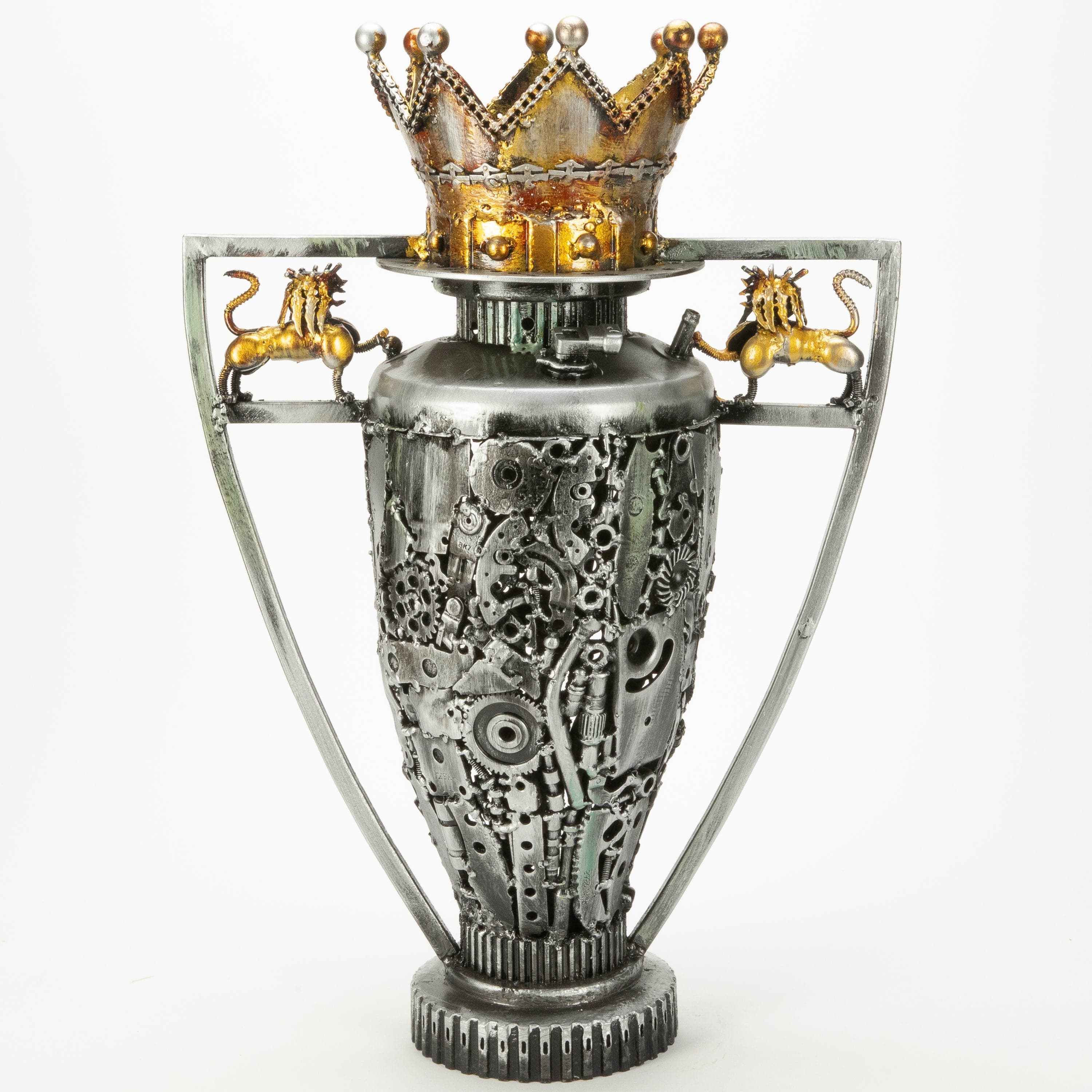 KALIFANO Recycled Metal Art 24" Premier League Trophy Inspired Recycled Metal Art Sculpture RMS-PLT60-N