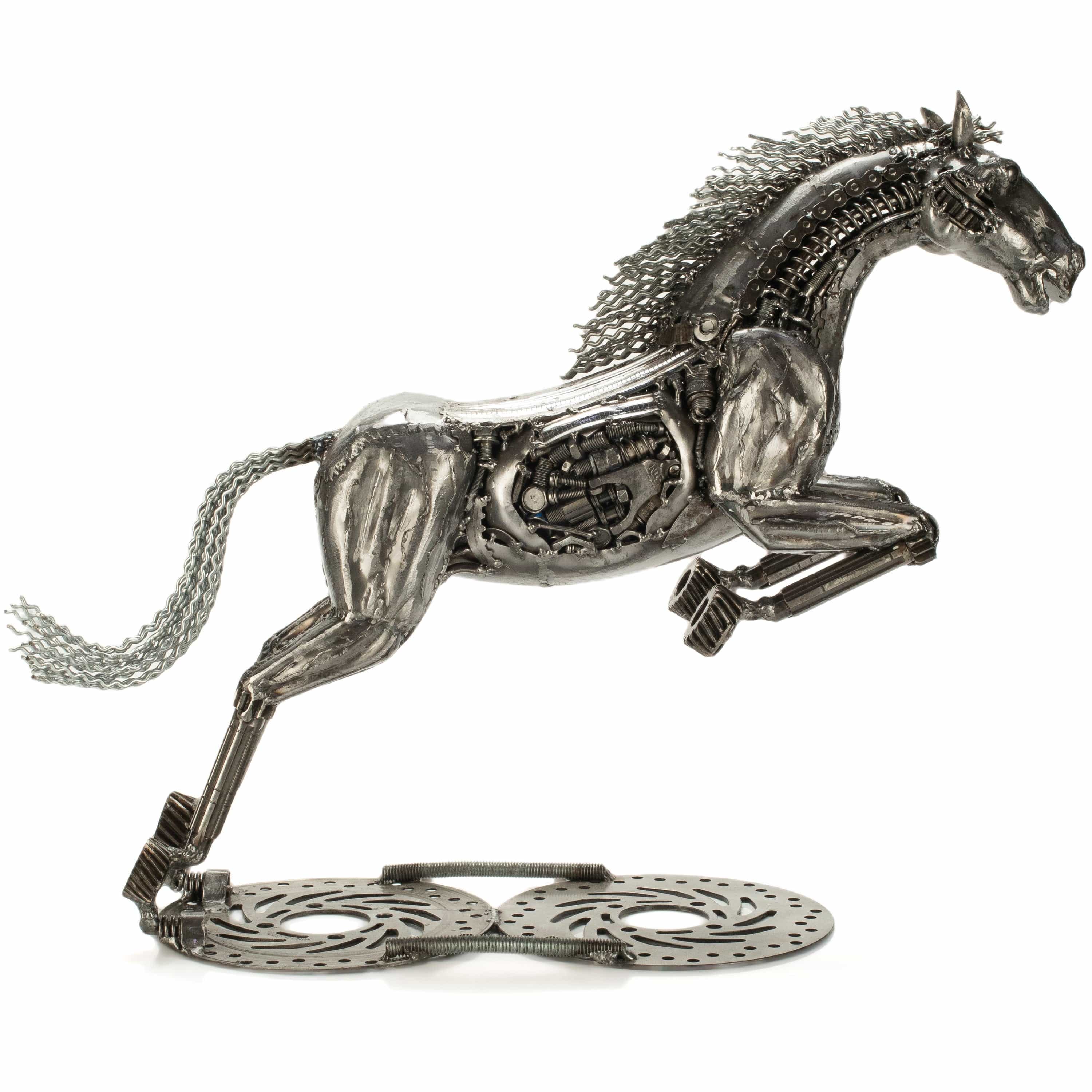 KALIFANO Recycled Metal Art 25" Horse Inspired Recycled Metal Art Sculpture RMS-HS69x63-PK